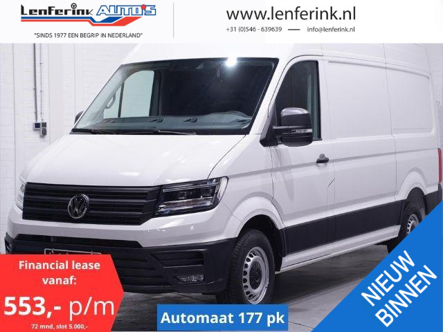 Volkswagen Crafter 35 2.0 TDI 177 pk L3H3 Aut. va 553,- p/mnd Navi Camera, Lane Assist, LED Koplampen, PDC V+A, 3-Zits, Nieuw