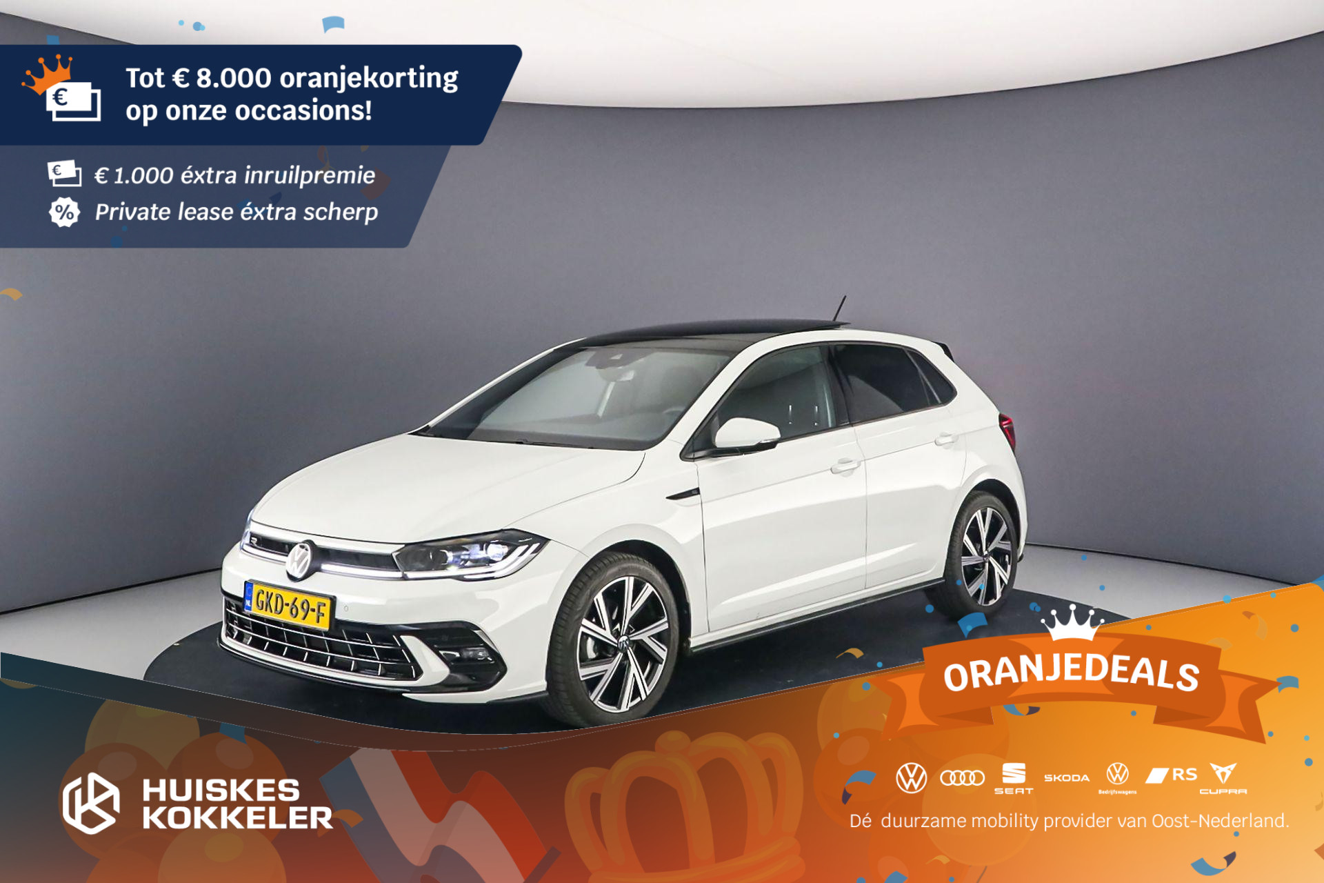 Volkswagen Polo R-Line Business 1.0 TSI 95pk DSG Automaat Panoramadak, Achteruitrijcamera, Adaptive cruise control, LED matrix koplampen, Stoelverwarming, Navigatie