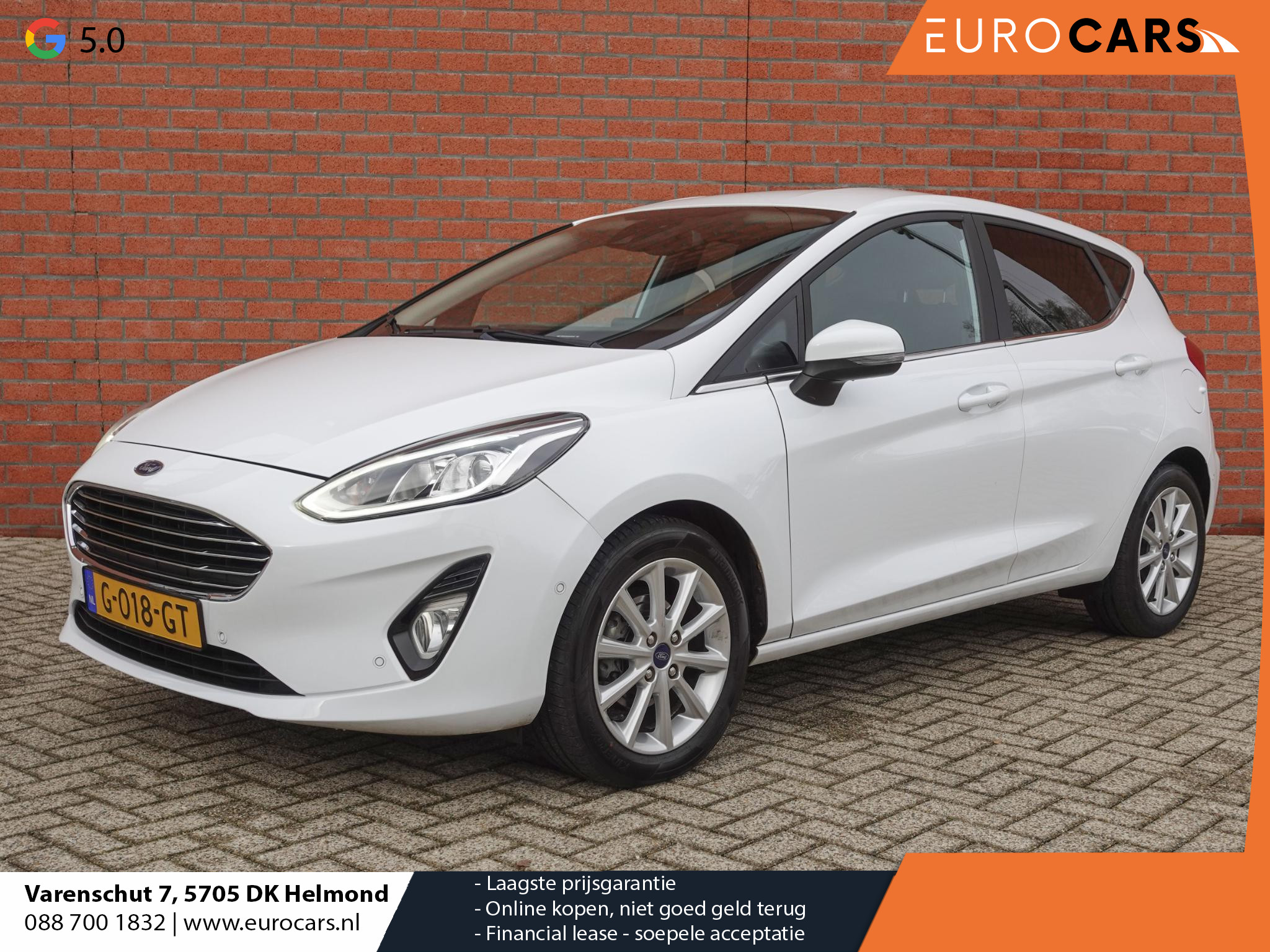 Ford Fiesta 1.0 EcoBoost Titanium Airco ECC Navi Carplay PDC VA+Camera Cruise Control 16" LM Velgen