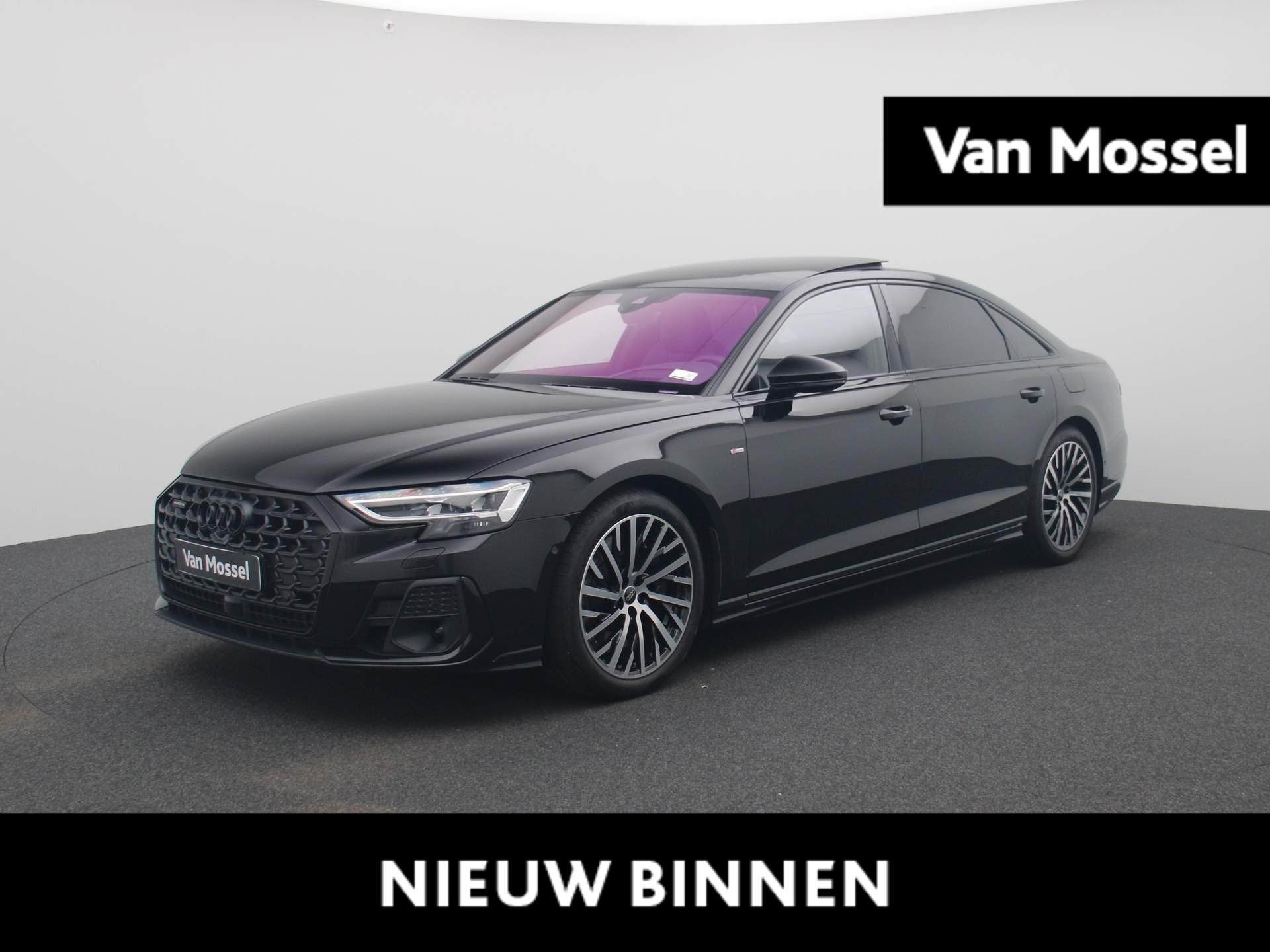 Audi A8 60 TFSI e quattro Lang 462 PK | S-line | Automaat | Navigatie | 360 Camera | Panoramadak | Adaptive Cruise Control | Luchtvering | Stoelventilatie | Stoelverwarming | Head-Up Display | HD LED Matrix | Lichtmetalen velgen |