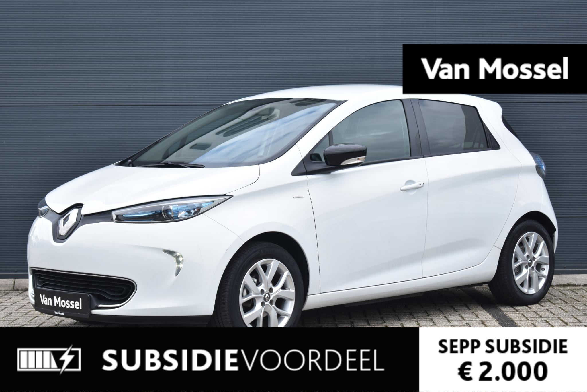 Renault ZOE R110 Limited 41 kWh 109pk | Accuhuur | Navigatie | Trekhaak | Parkeersensoren achter | Prijs is excl maandelijkse kosten huuraccu vanaf €64,- p.m.