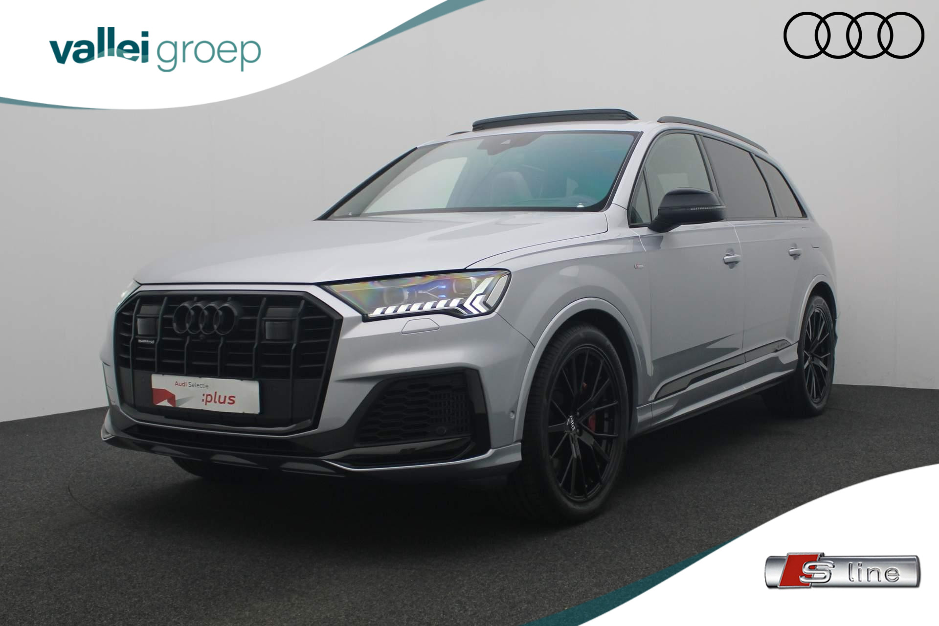 Audi Q7 60 TFSI e 455PK tiptronic quattro Pro Line S Competition | Pano | Nachtzicht | B&O Advanced | Laser LED | Alcantara hemel | HUD | Leer | 21 inch | Zwart optiek | Softclose