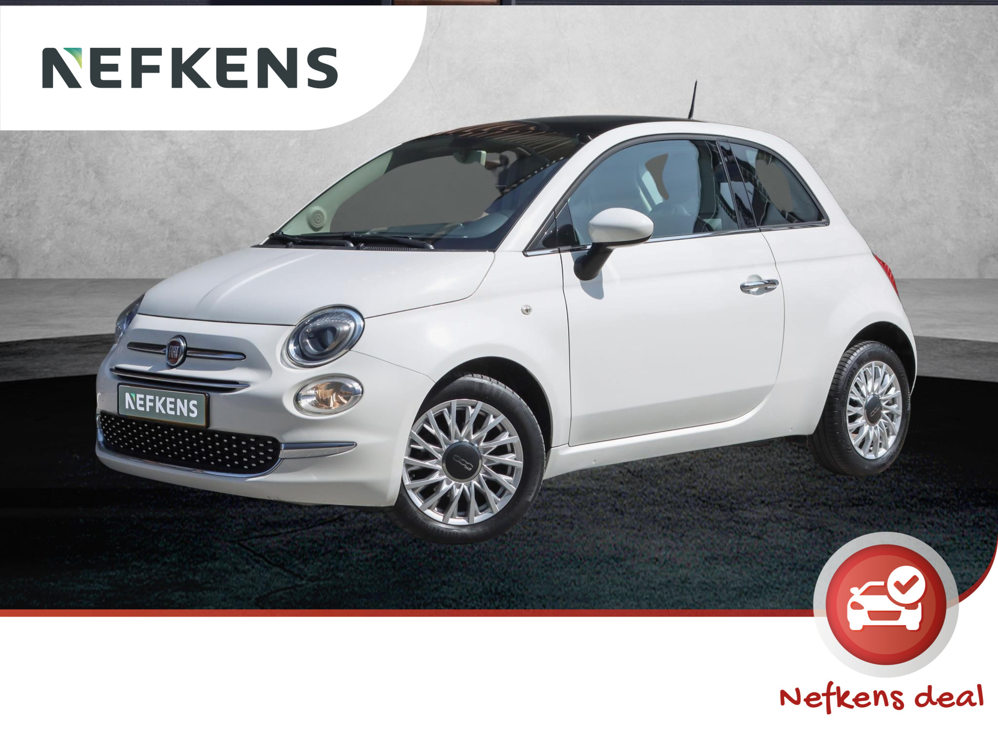 Fiat 500 80pk TwinAir Turbo Lounge (1ste eig./NAV./Glazendak/Airco/Cruise/15"LMV/GROOT scherm)