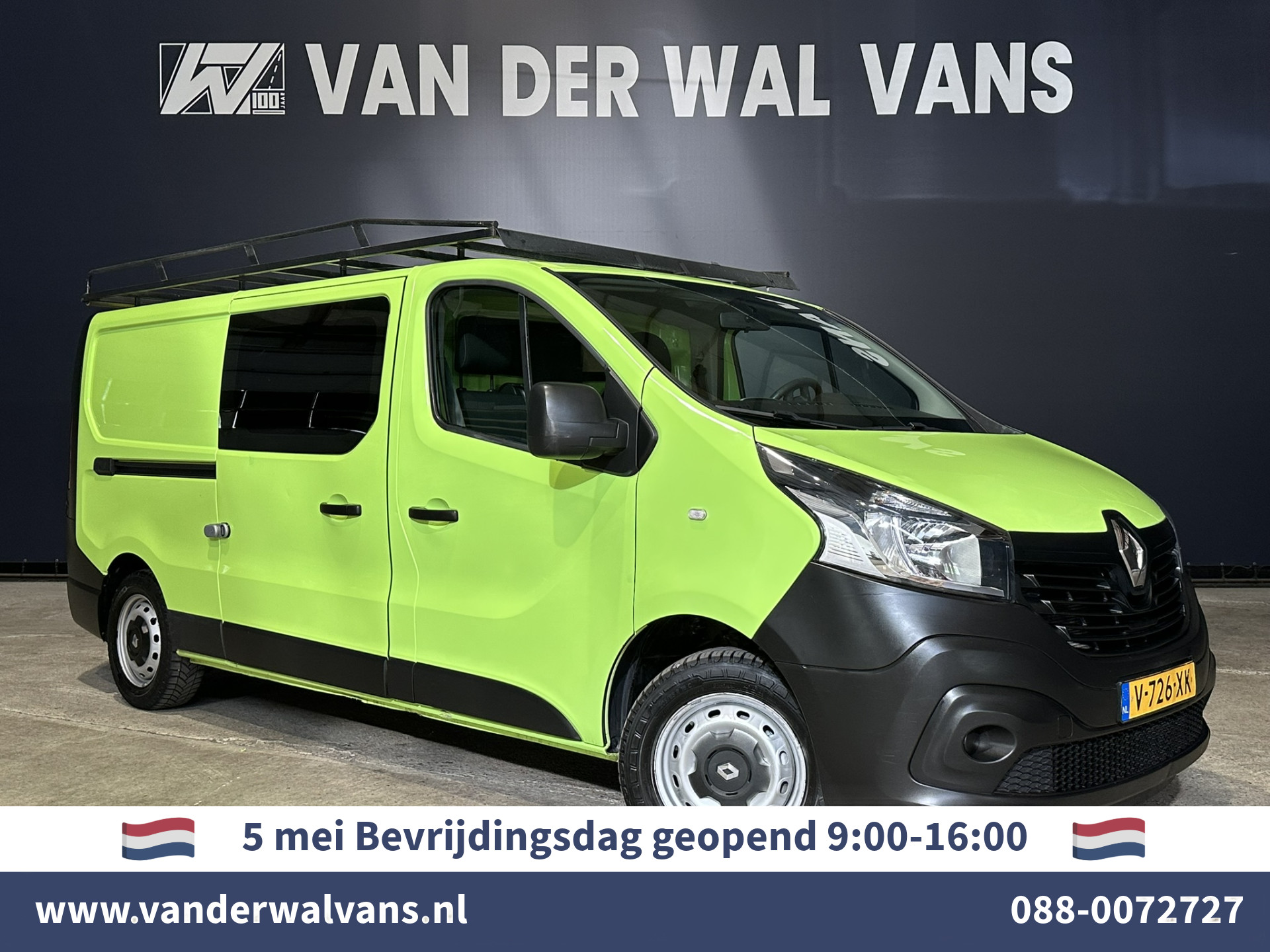 Renault Trafic 1.6 dCi L2H1 inrichting Euro6 Airco | Imperiaal | Trekhaak | Navigatie Parkeersensoren, Bijrijdersbank