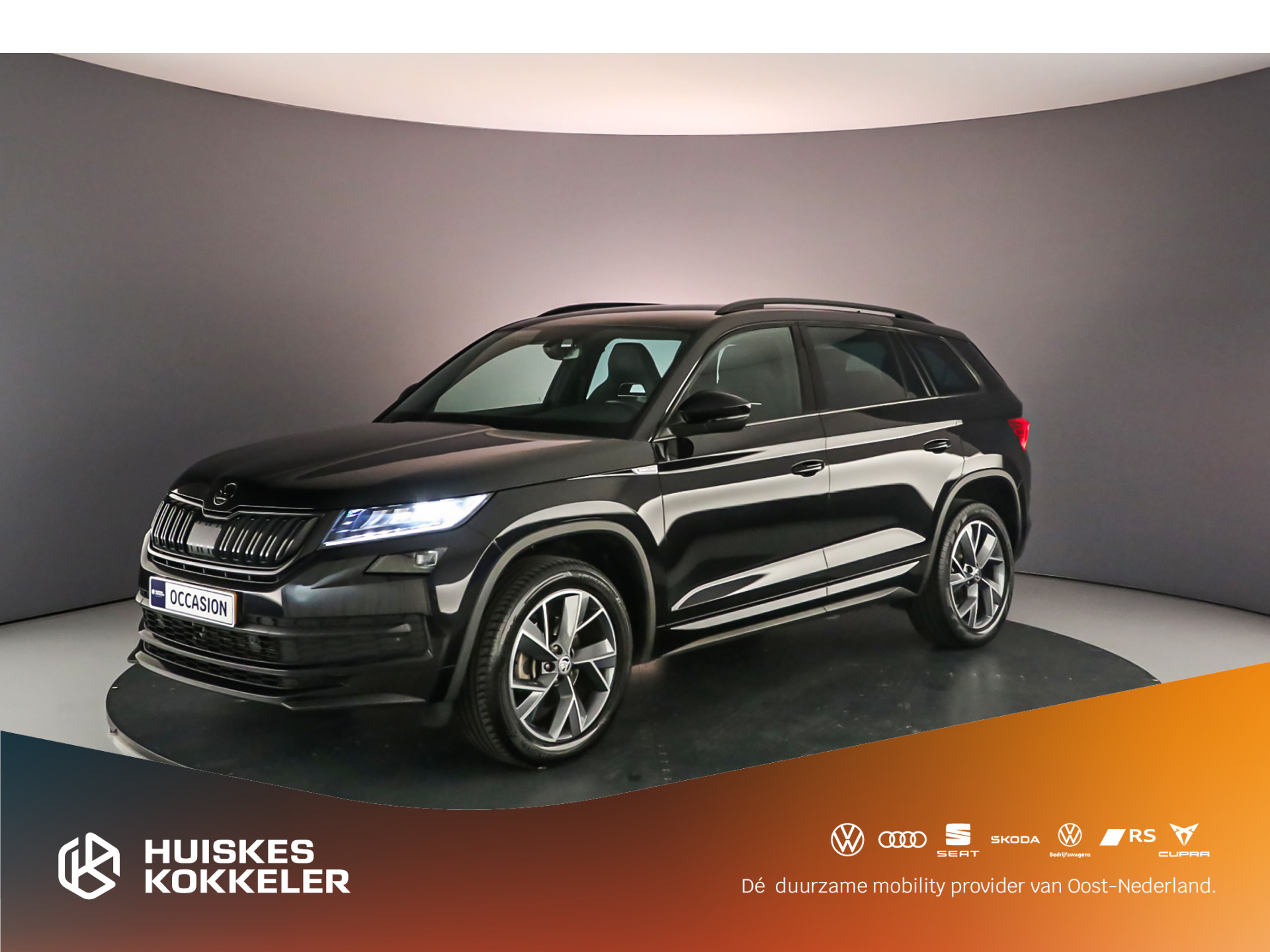 Škoda Kodiaq Sportline Business 7p. 1.5 TSI 150pk DSG Automaat Trekhaak, 3e zitrij, Elektrische achterklep, Adaptive cruise control, Navigatie, Achteruitrijcamera, Stoelverwarming, Airco, Parkeersensoren, LED verlichting