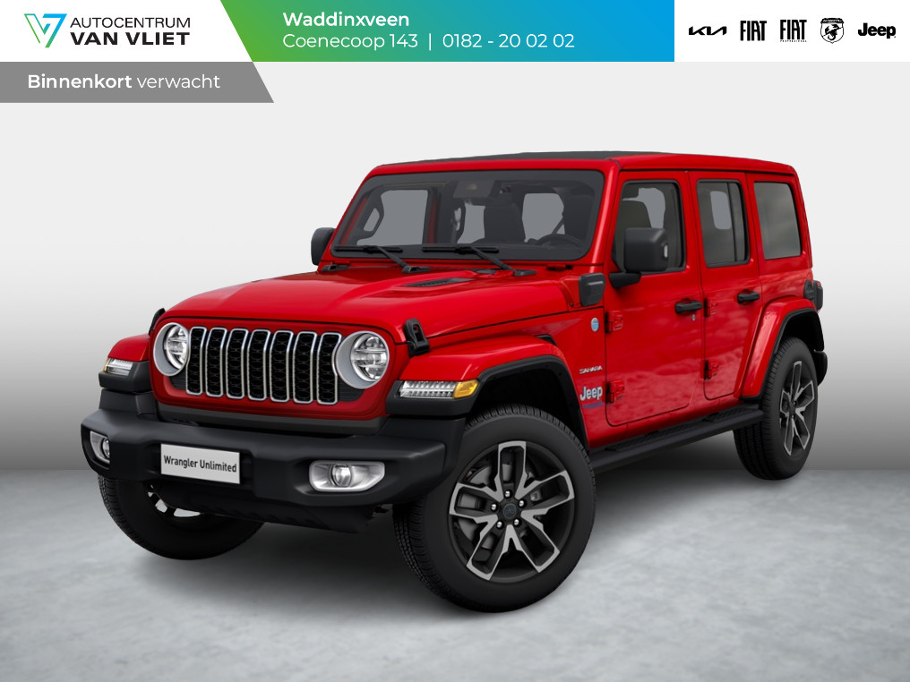 Jeep Wrangler Unlimited 4xe 380 Sahara | MY25 | Sky One-Touch Power Soft Top | 20" met M+S banden | Geel kenteken !