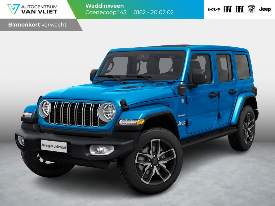 Jeep Wrangler Unlimited 4xe 380 Sahara | MY25 | Sky One-Touch Power Soft Top | 20" met M+S banden | Geel kenteken !