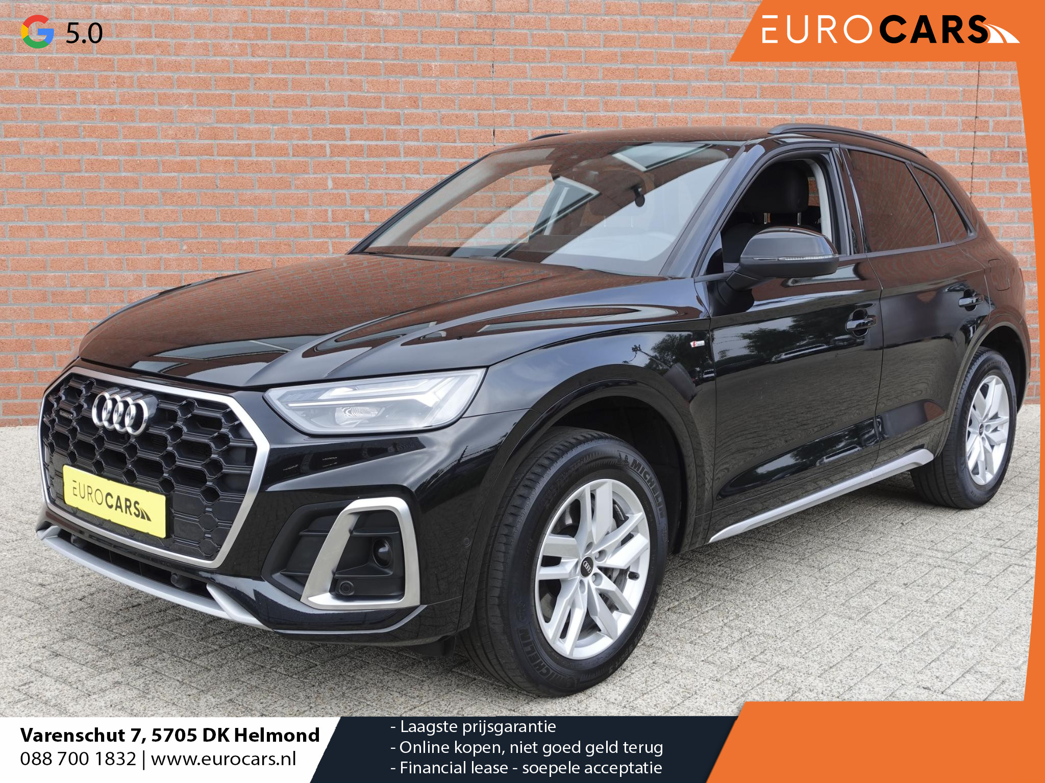 Audi Q5 50 TFSI e 300pk PHEV S-Line Navigatie Camera Parkeersensoren Head-up-display Stoelverwarming Ledverlichting Cruise Control Getinte ramen Climate Control