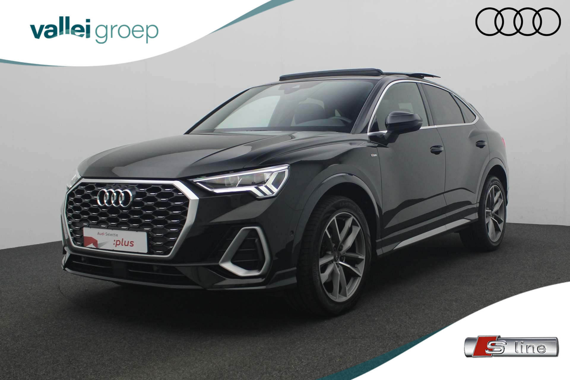 Audi Q3 Sportback 35 TFSI 150PK S-tronic Pro Line S / S-Line ext. | Pano | Trekhaak | B&O | Leder/alcantara | Navi | Camera | Stoelverwarming | Sportonderstel | ACC | Keyless