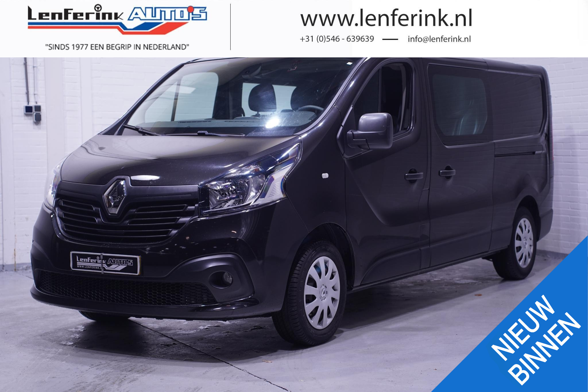 Renault Trafic 1.6 dCi 120 pk L2 Dubbel Cabine 2x Schuifdeur Navi, Airco, Cruise Control, NAP, 1e Eigenaar, 6-Zits