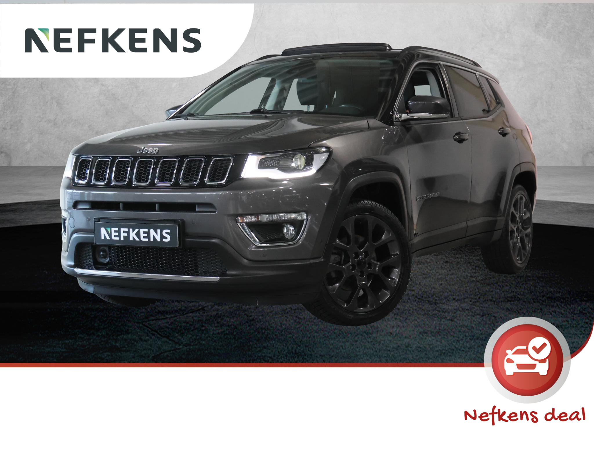 Jeep Compass 130pk Turbo Limited (1ste eig./Glazen dak/Xenon/Camera/19"LMV/NAV./Climate)