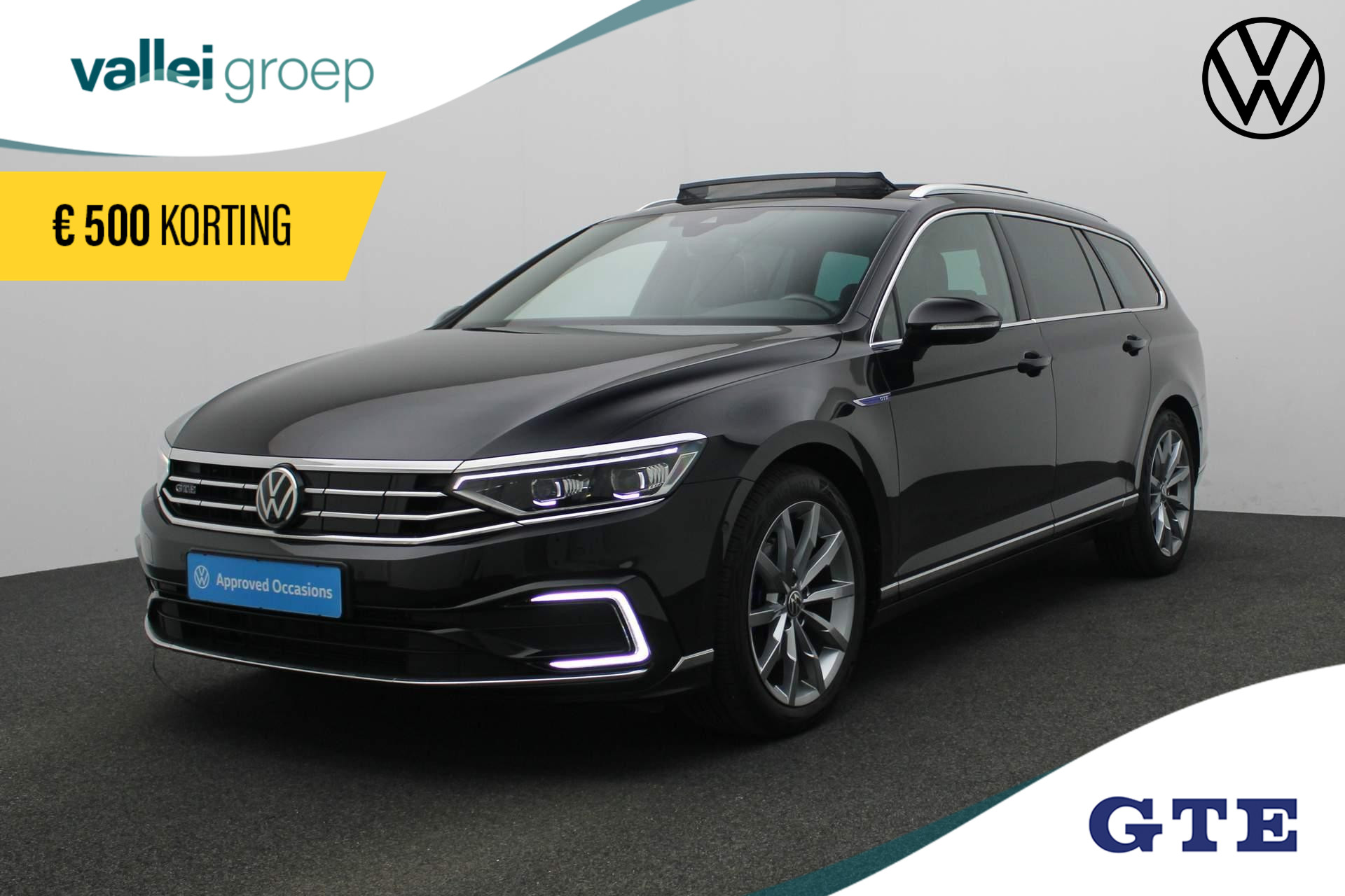 Volkswagen Passat Variant 1.4 TSI 218PK DSG PHEV GTE Business | Pano | Trekhaak | IQ Light | Leder/alcantara | Stoel-/achterbankverwarming | Navi Discover Pro | Adaptief onderstel | Massage-/geheugenstoel