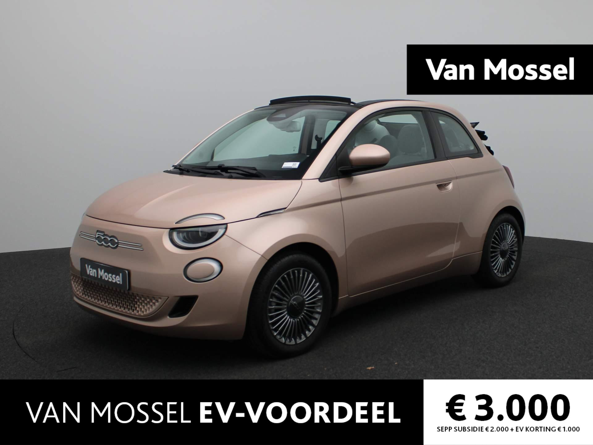 Fiat 500 Cabriolet Icon 42 kWh | Navigatie| ECC | Parkeer sensoren | Lichtmetalen velgen | LED | Apple carplay / Android auto