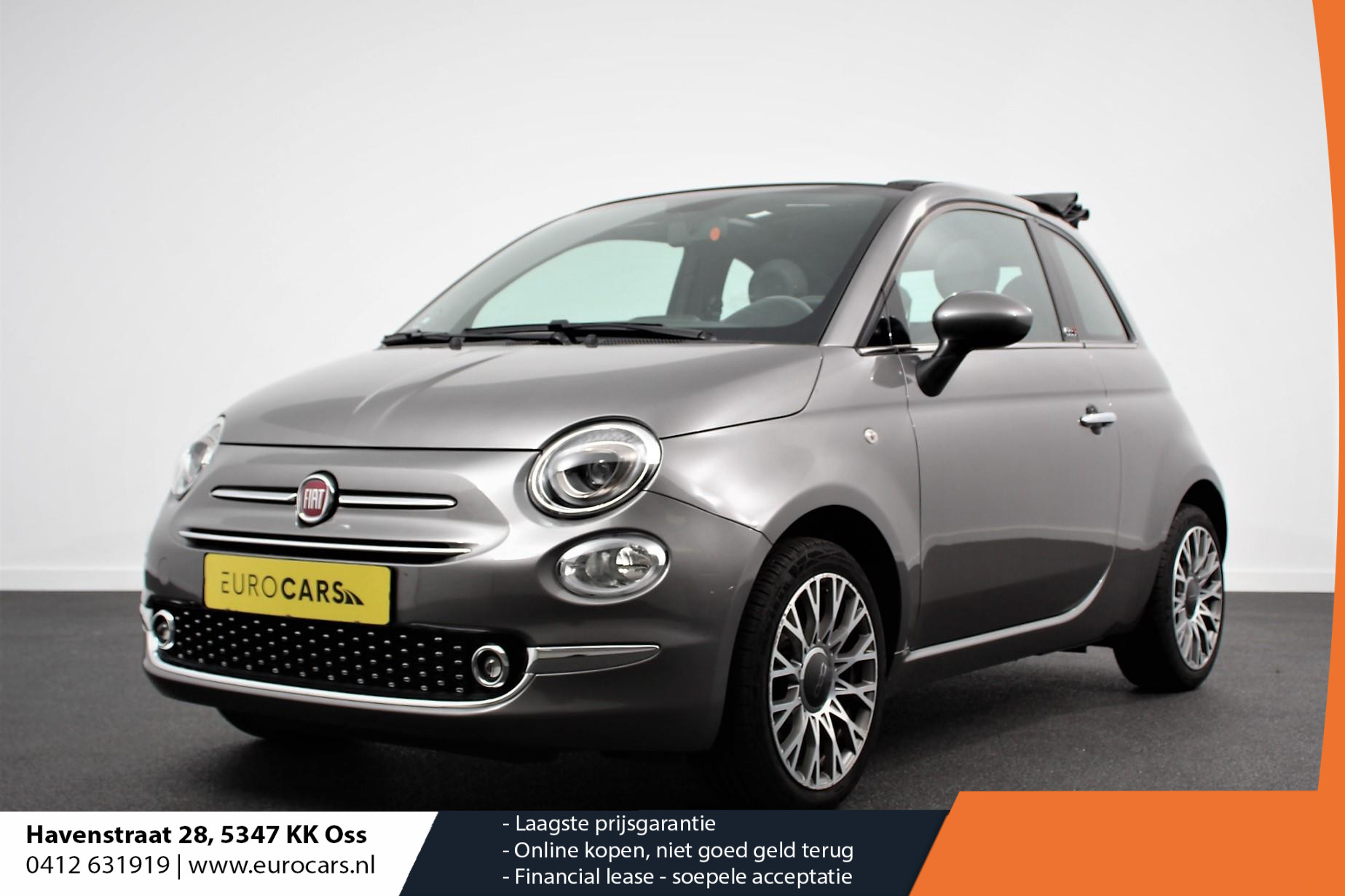 Fiat 500C 1.2 Star | Navigatie | Lederen bekleding | Climate Control | 16 Inch Lichtmetalen Velgen | Parkeersensoren Achter | Apple Carplay/Android Autro | Digitale Cockpit