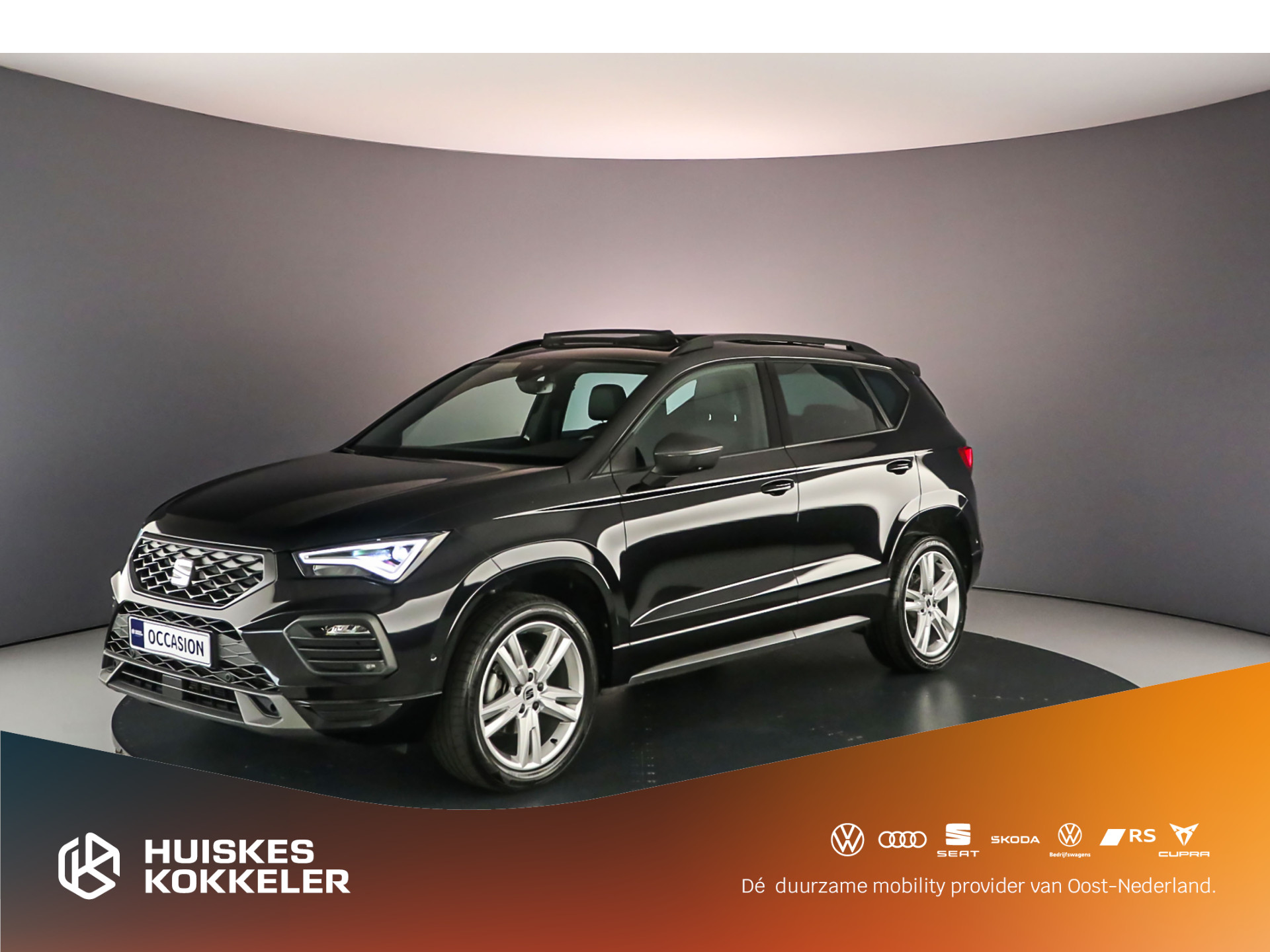 SEAT Ateca FR Business Intense 1.5 TSI 150pk DSG Automaat Panoramadak, Achteruitrijcamera, Elektrische achterklep, Adaptive cruise control, Navigatie, LED verlichting, Parkeersensoren, Stuurwiel verwarmd