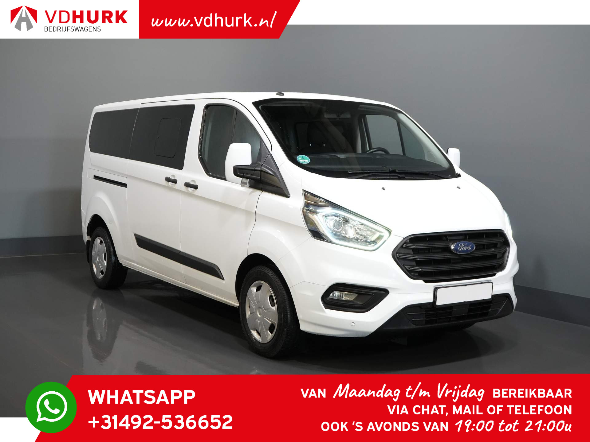 Ford Transit Custom 2.0 TDCI 130 pk L2 € 34.287,- incl. BTW/BPM Combi/ Kombi/ Cruise/ Camera/ PDC V+A/ Airco