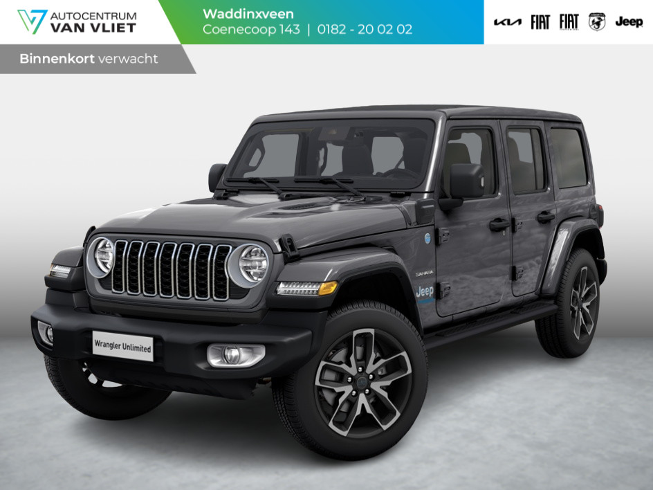 Jeep Wrangler Unlimited 4xe 380 Sahara | MY25 | Sky One-Touch Power Soft Top | 20" met M+S banden | Geel kenteken !