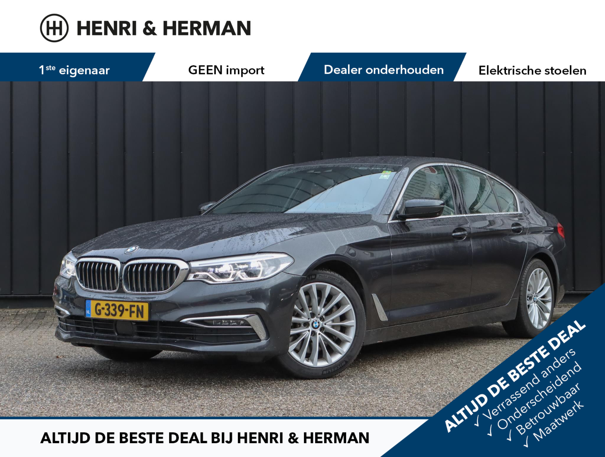 BMW 5 Serie 530i High Executive (1ste eig./250pk!!/HarmanKardon/HUD/Camera360/Electr.klep/LED/Keyless)