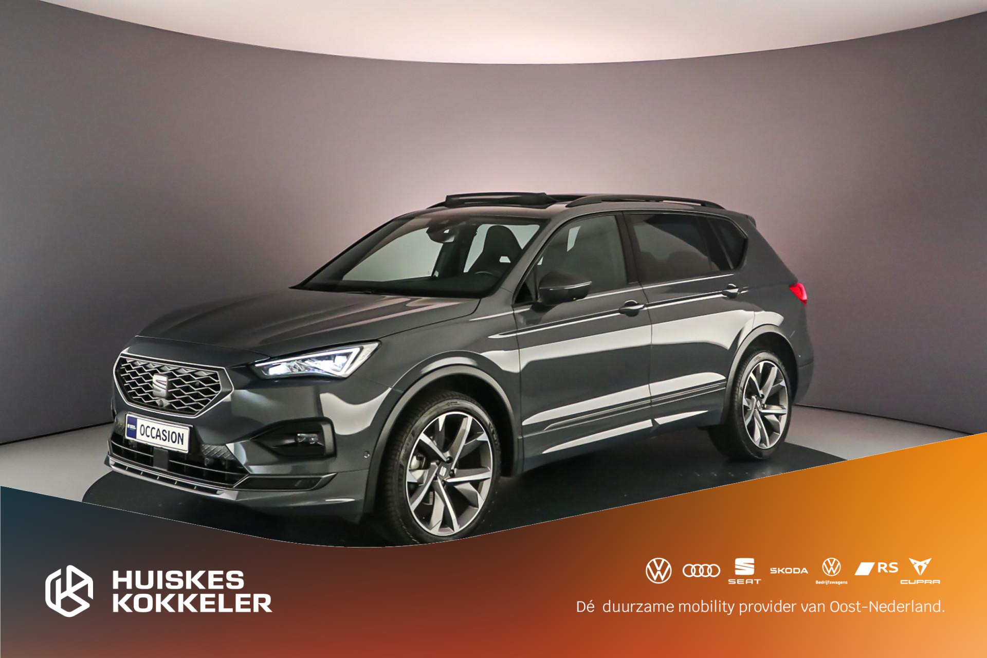 SEAT Tarraco FR Business Intense 1.5 TSI 150pk DSG Automaat Panoramadak, 360 camera, Adaptive cruise control, Elektrische achterklep, Navigatie, Achteruitrijcamera, LED verlichting, Stuurwiel verwarmd, Parkeer assistent, Stoelverwarming