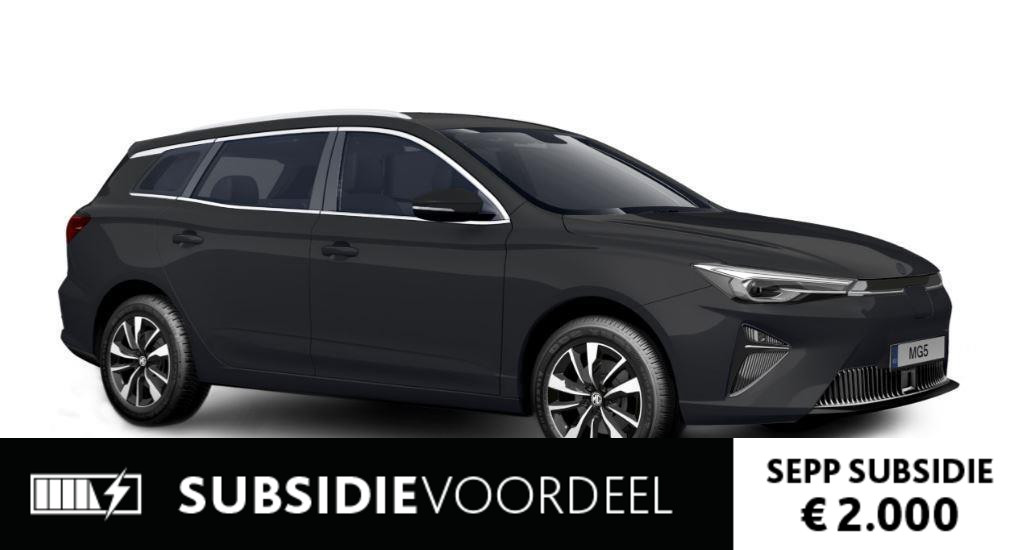 MG 5 Long Range Comfort 61 kWh /  Pebble Black ACTIE = voorraad registratiekorting  / diverse kleuren op voorraad !!!! / 380 WLTP