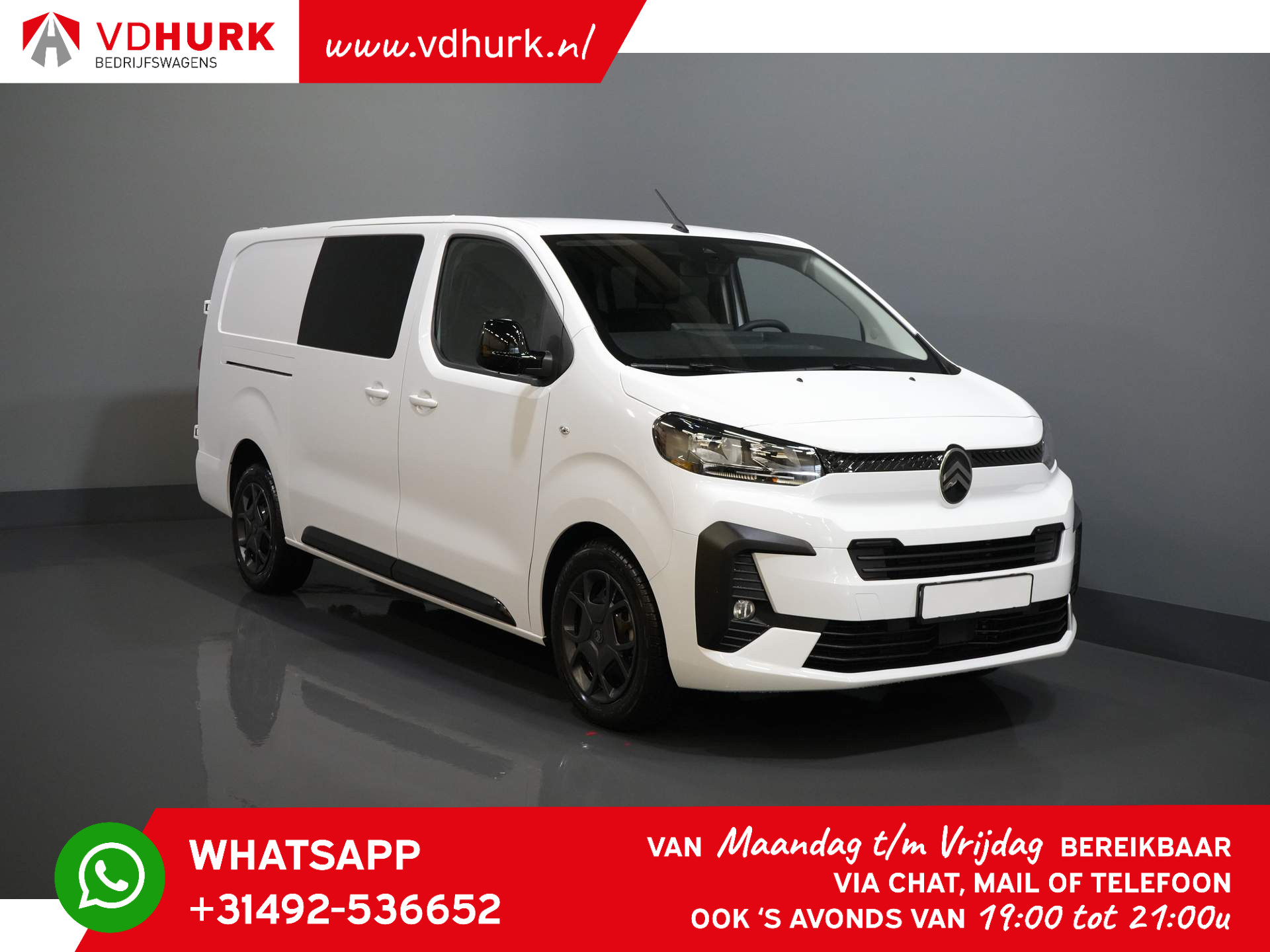 Citroën Jumpy 2.0 HDI 180pk Aut. L3 DC Dubbel Cabine/ 2x Schuifdeur/ Navi/ Carplay/ Camera/ PDC/ Cruise/ Trekhaak/ Airco