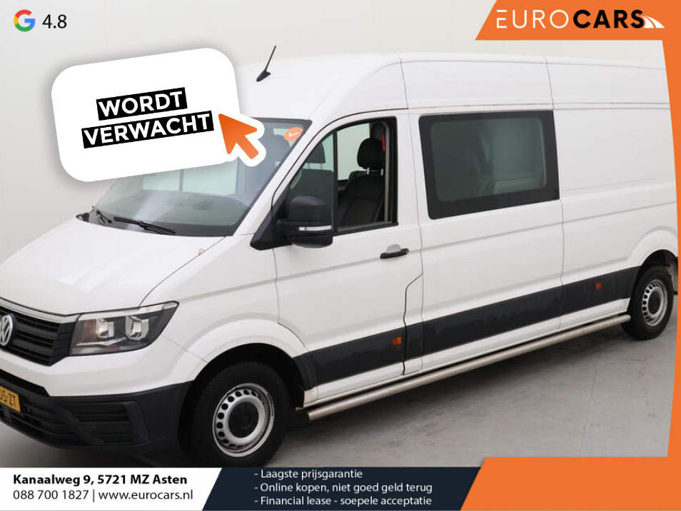 Volkswagen Crafter 140pk L4H3 / L3H2 Dubbele cabine Airco Cruise control Trekhaak Navigatie Carplay  Camera Sidebars Euro6