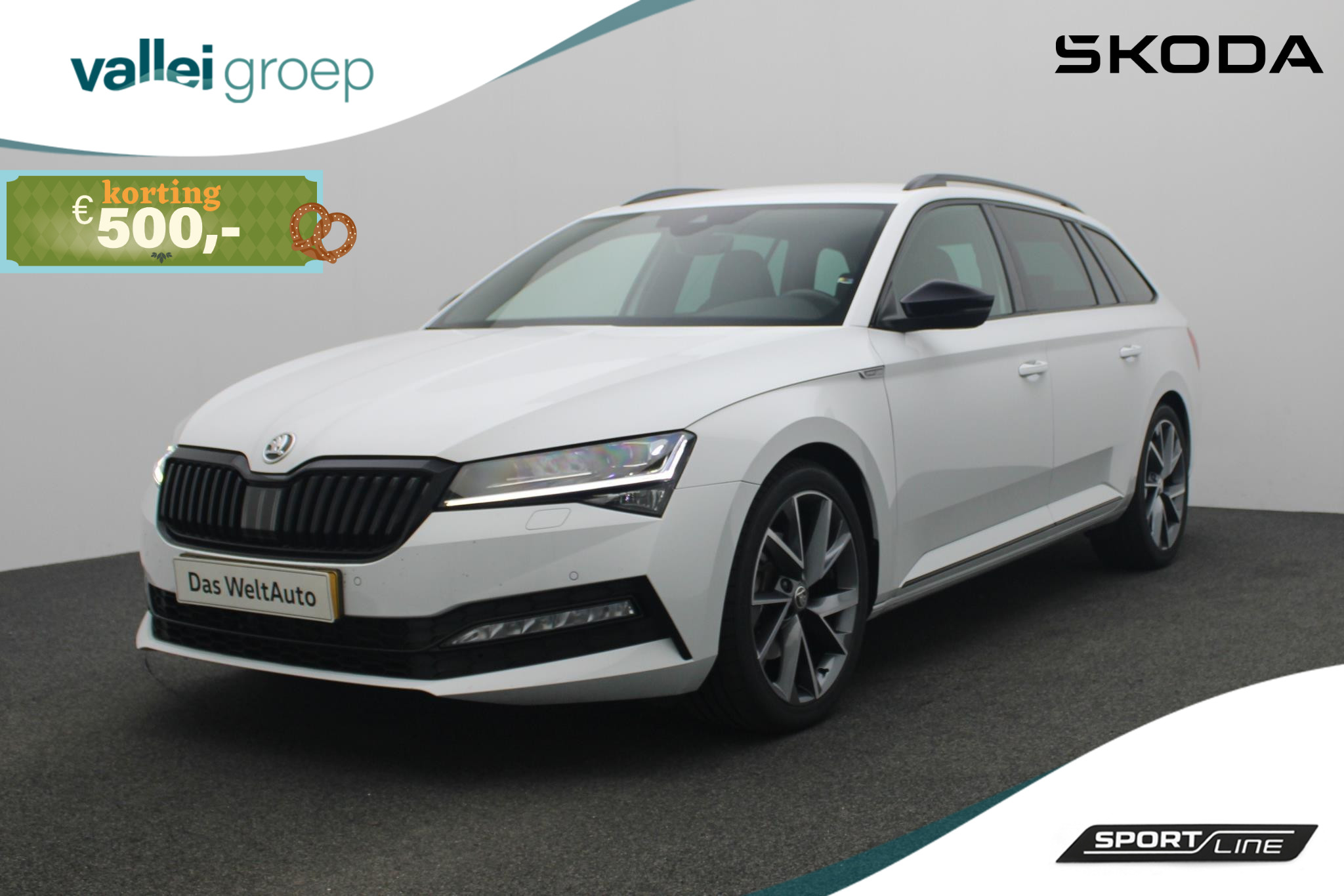 Škoda Superb Combi 1.5 TSI 150PK DSG ACT Sportline Business | Navi | Matrix LED | Keyless | Camera | 19 inch