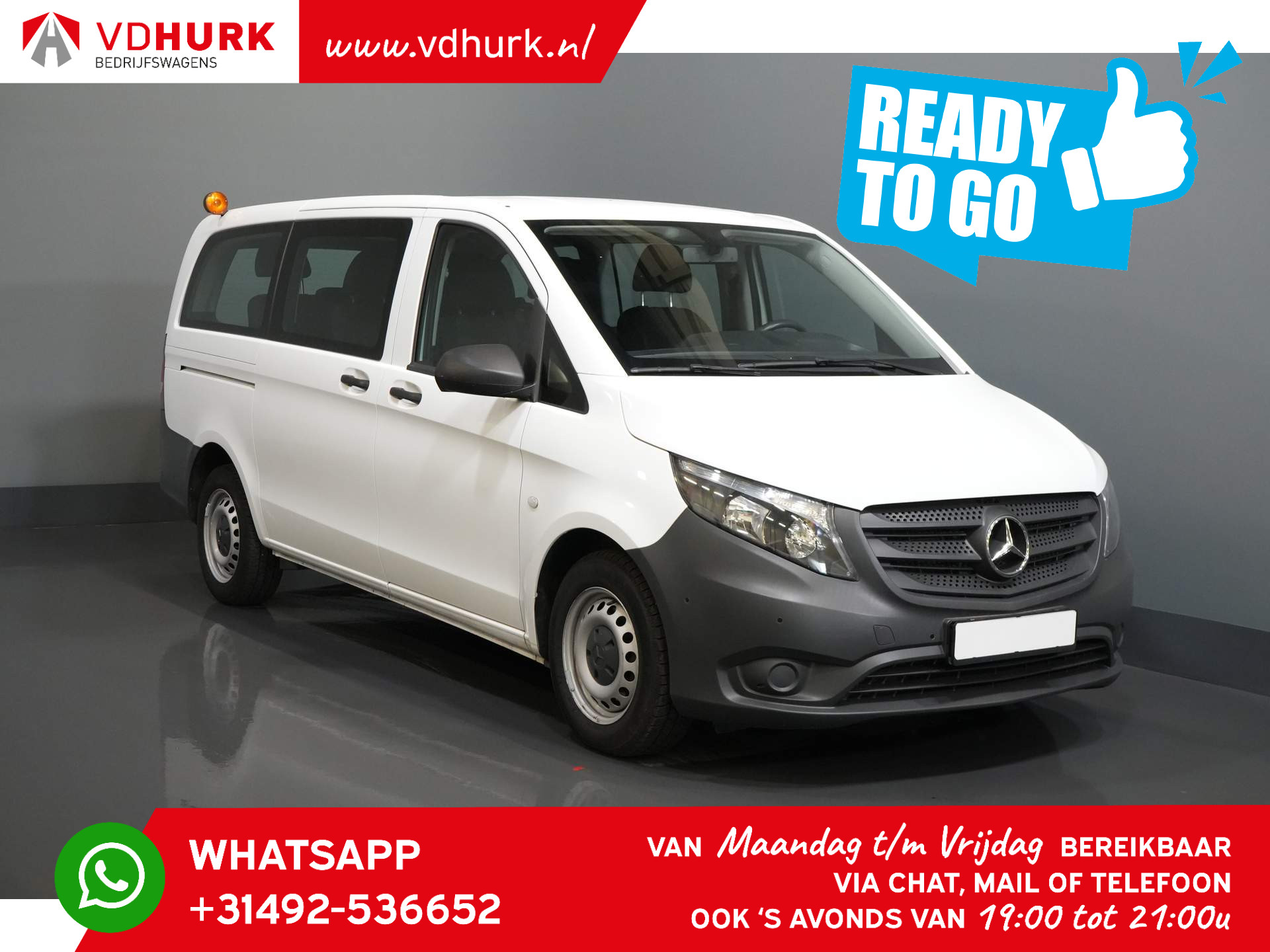 Mercedes-Benz Vito Tourer 110 CDI L2 € 35.772,- incl. BTW/BPM READY2GO Combi/ Kombi/ 9 Pers./ 9P/ 9 Persoons/ Navi/ Cruise/ PDC/ Airco