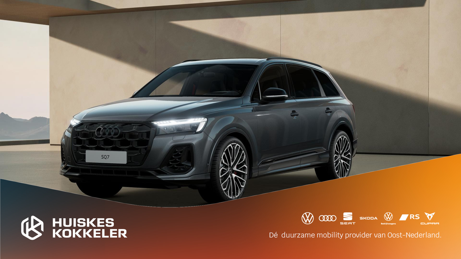 Audi SQ7 507pk 7p | Adv Onderstel | B&O | Pano | Head Up | Laser | Massage | 22 inch | 3de zitrij | Standkachel | Carbon | Sportdiff | Leder | Trekhaak |