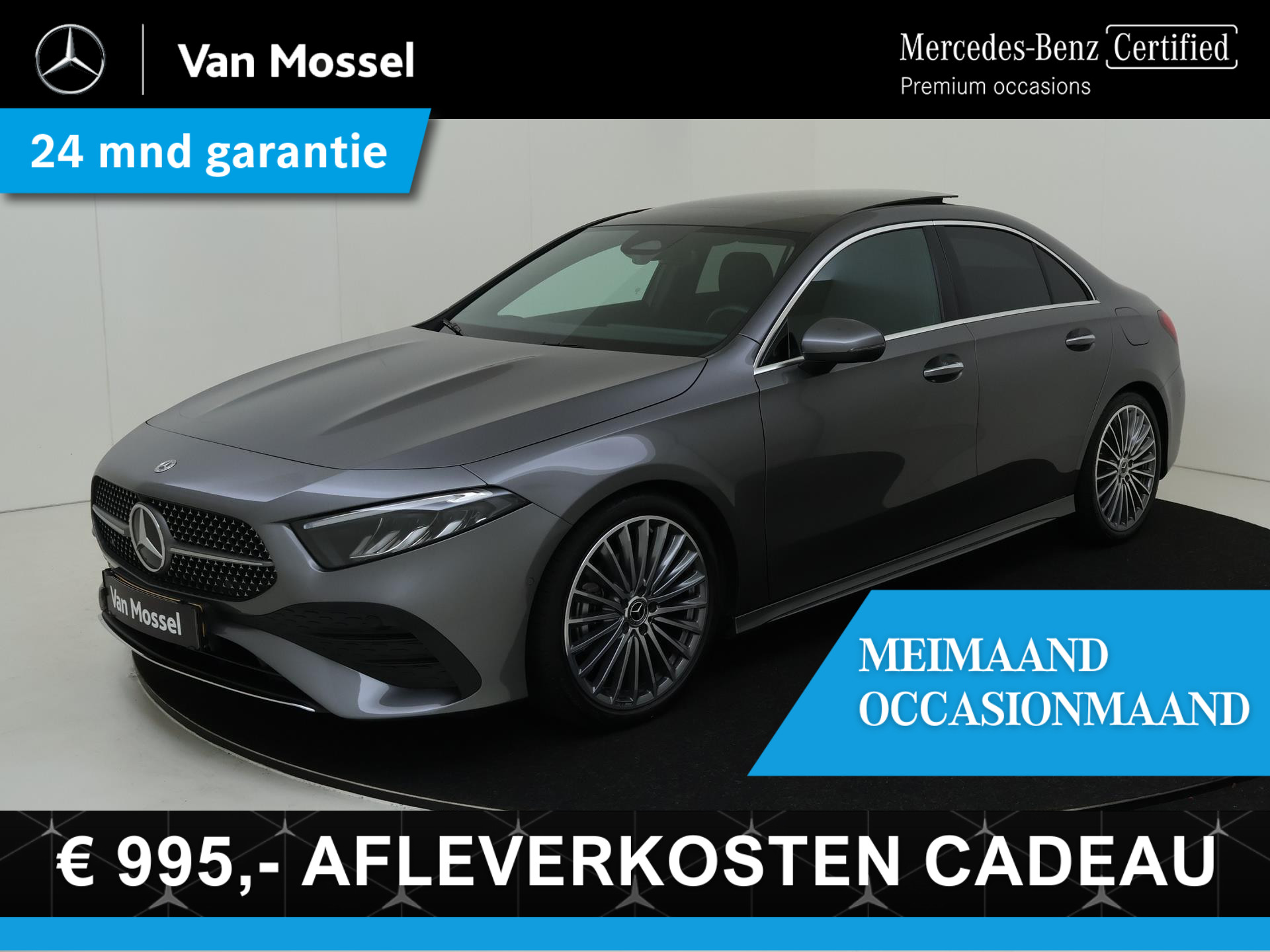 Mercedes-Benz A-Klasse 180 AMG Line / Panorama dak / Dode hoek / 19 Inch AMG Multispaak / Facelift !!