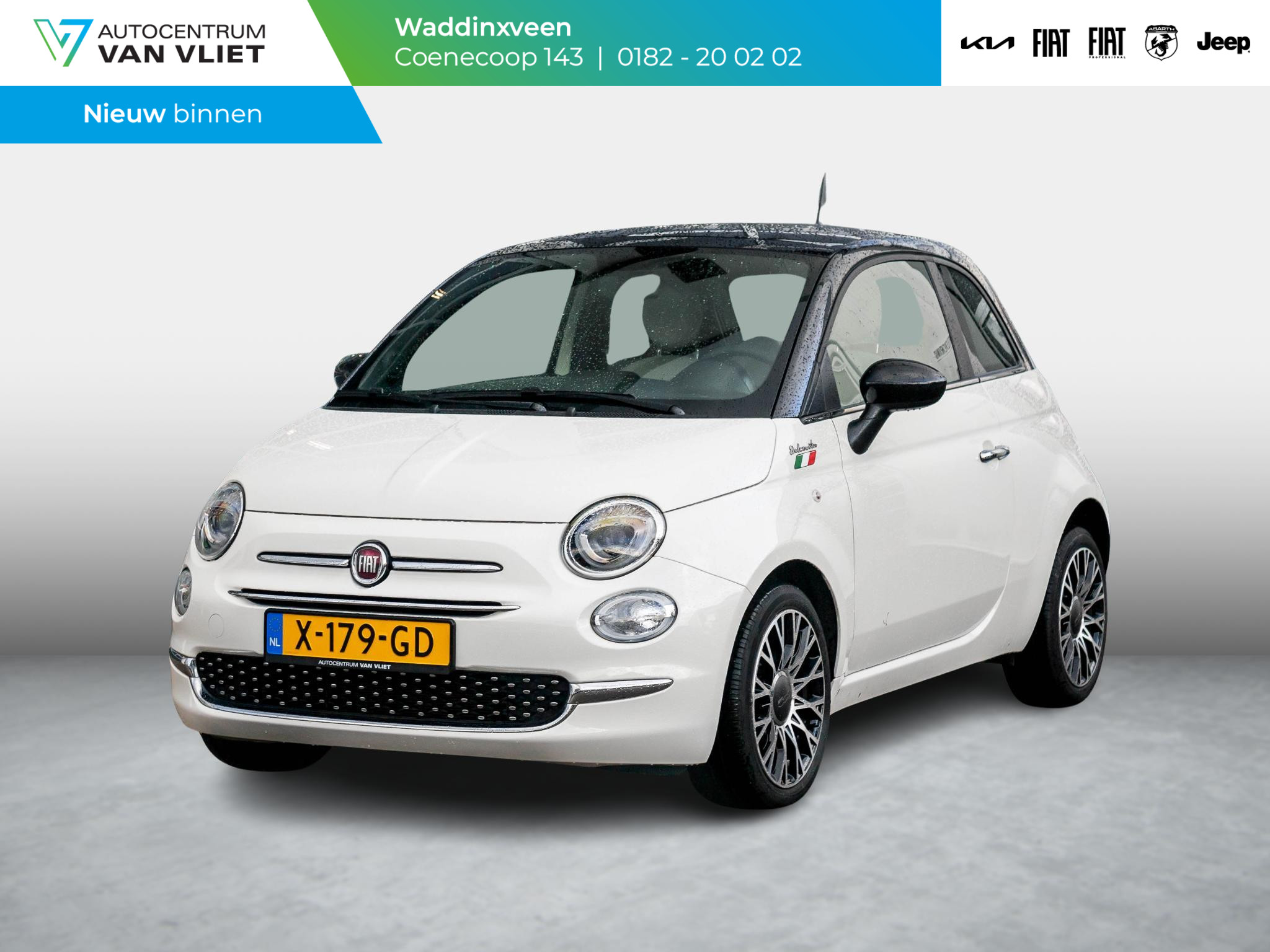 Fiat 500 Hybrid Dolcevita | Clima | Cruise | Apple Carplay | 16" | Schuif/Kanteldak | Bicolore