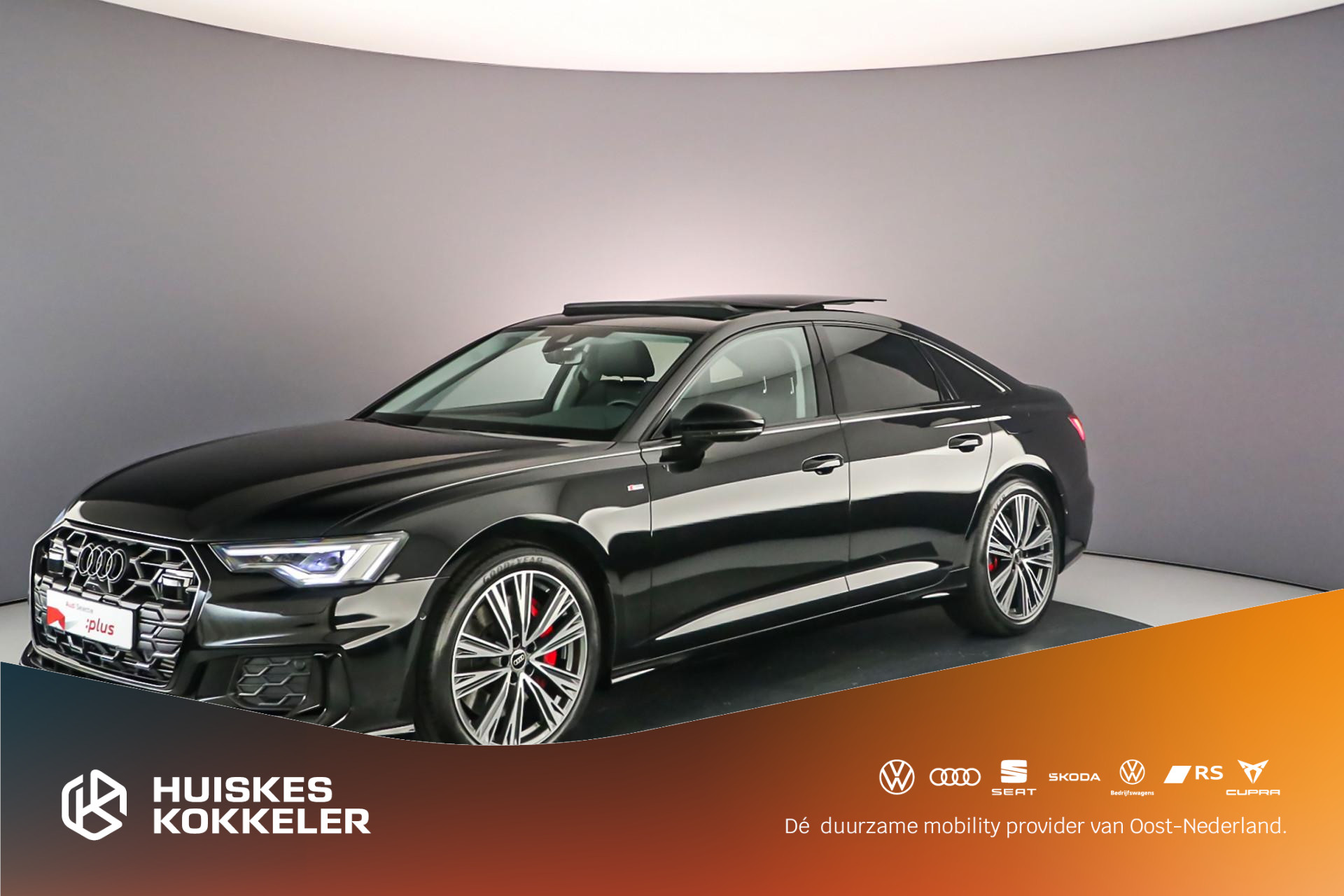 Audi A6 Limousine S Edition Competition 55 TFSI e 367pk | Pano | B&O | Trekhaak | 360cam | Adapt. Onderstel | Adapt. Cruise | Akoestisch Glas | Keyless | Matrix LED | Parkassist | S-Line |