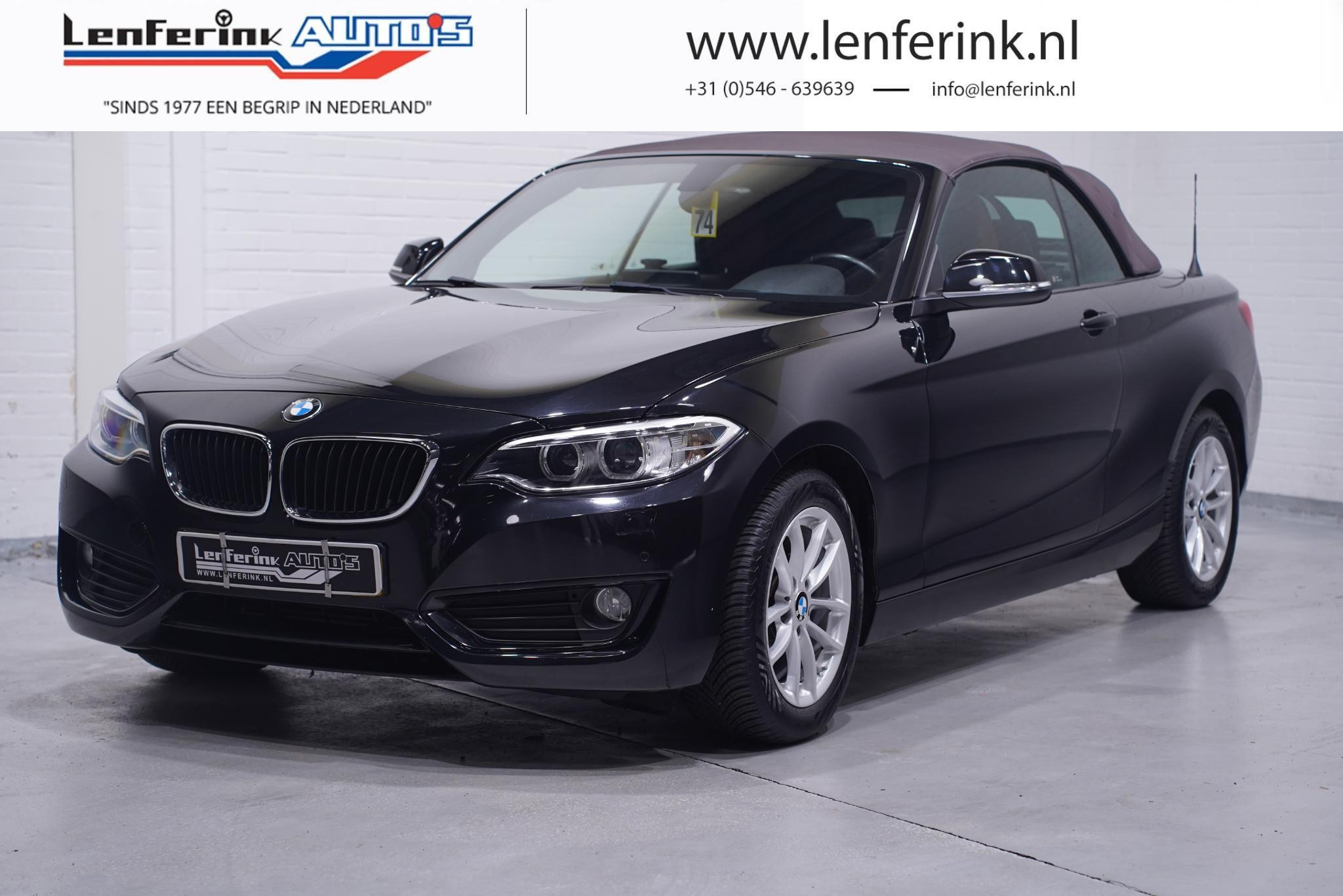 BMW 2 Serie Cabrio 218i High Executive navigatie-Full sattelbraun leder Bi-xenon Led PDC v+a stoelverwarming windscherm