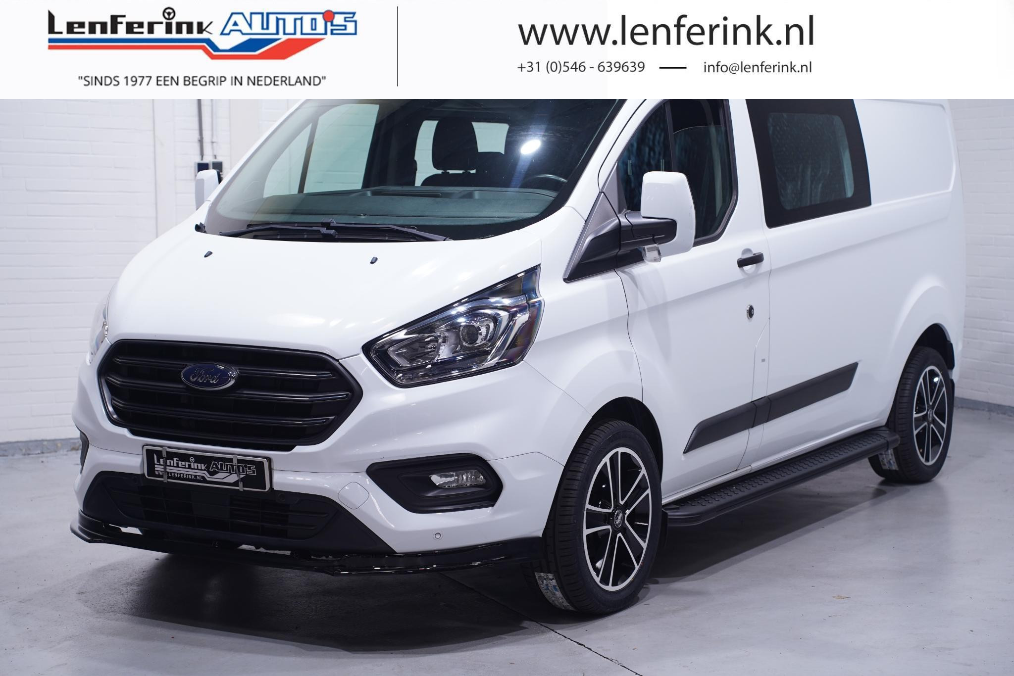 Ford Transit Custom 2.0 TDCi 110 pk Dubbel Cabine L2 va 349,- p/mnd Airco, 18" LMV, Treeplanken, Dakrails, V+A Spoiler, PDC V+A, 6-Zits