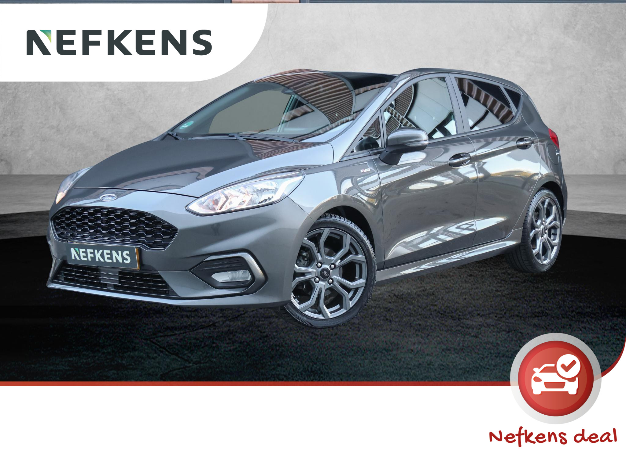 Ford Fiesta 100pk E.B. ST-Line (1ste eig.|Winterpack|Climate|P.Glass|PDC|Armsteun|NAV.|Keyless|17"LMV)