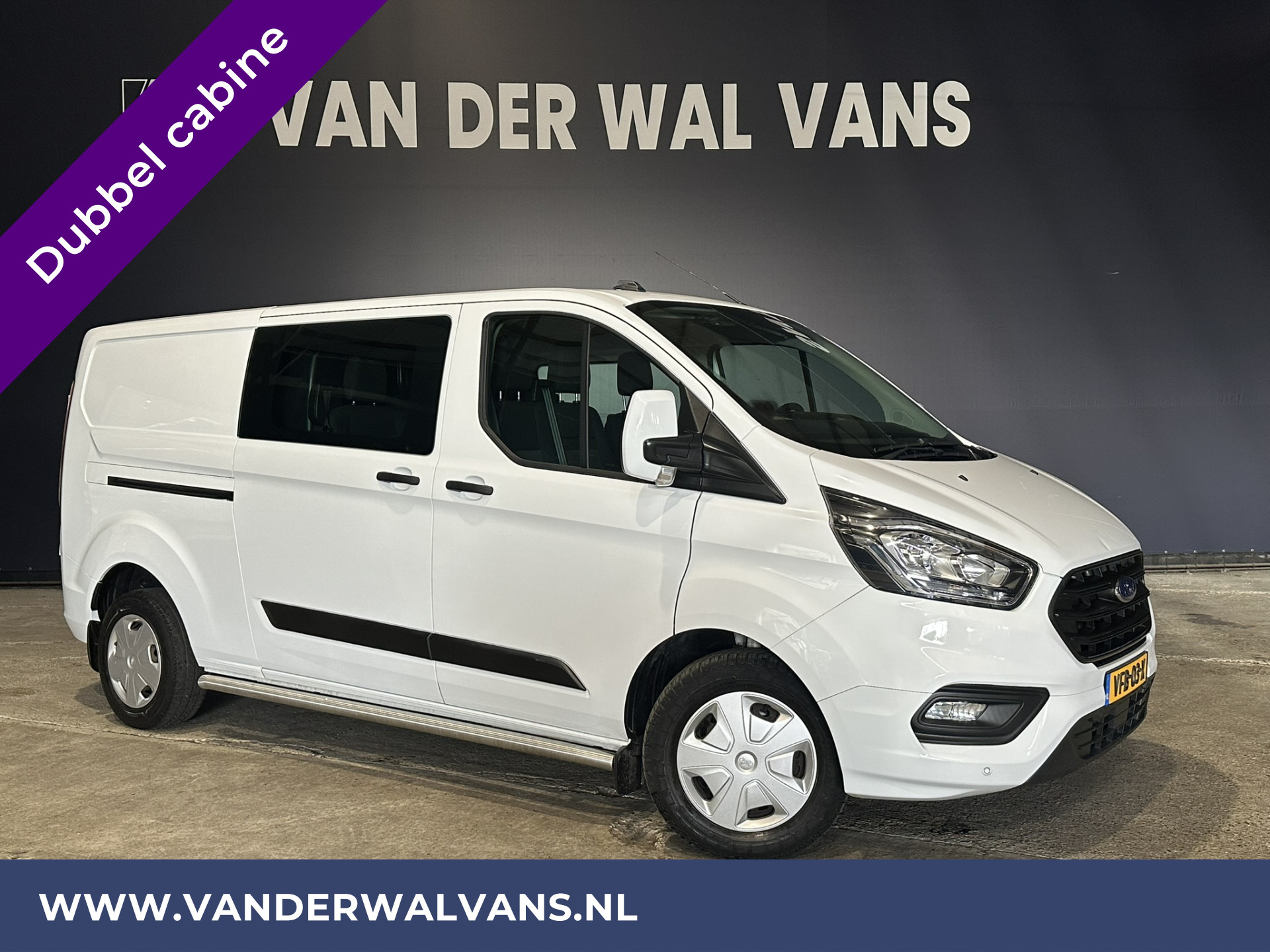 Ford Transit Custom 2.0 TDCI 130pk L2H1 Dubbele cabine Euro6 Airco | 6-Zits | 2800kg Trekhaak | Navigatie Camera, Cruisecontrol, LED, Stoelverwarming, Parkeersensoren