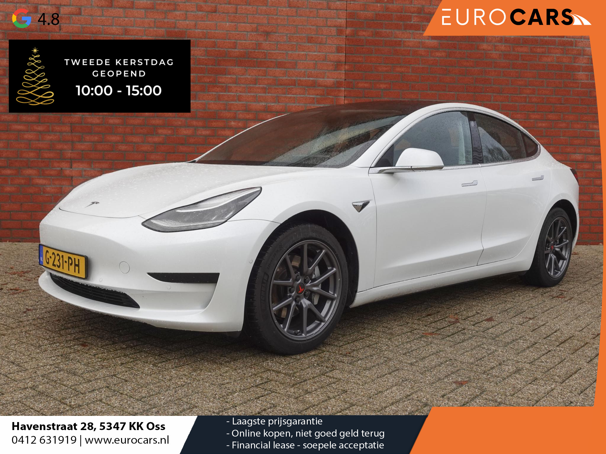 Tesla Model 3 Standard RWD Plus 60 kWh | Navigatie | Panorama dak | 360 camera | Parkeersensoren | Stoelverwarming | 19" lichtmetalen velgen | Ledverlichting Leder | Climate Control |