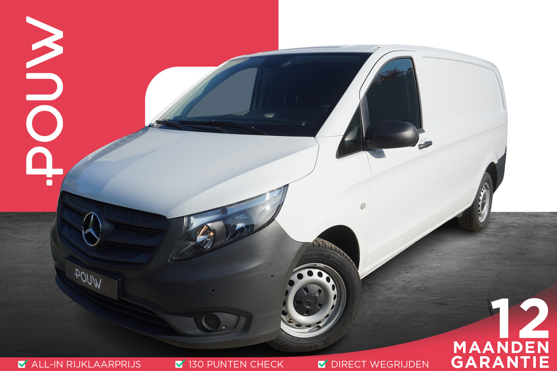 Mercedes-Benz Vito 110 CDI 102pk Lang | Trekhaak | Laadvloer | Camera | Airco | 3-persoons