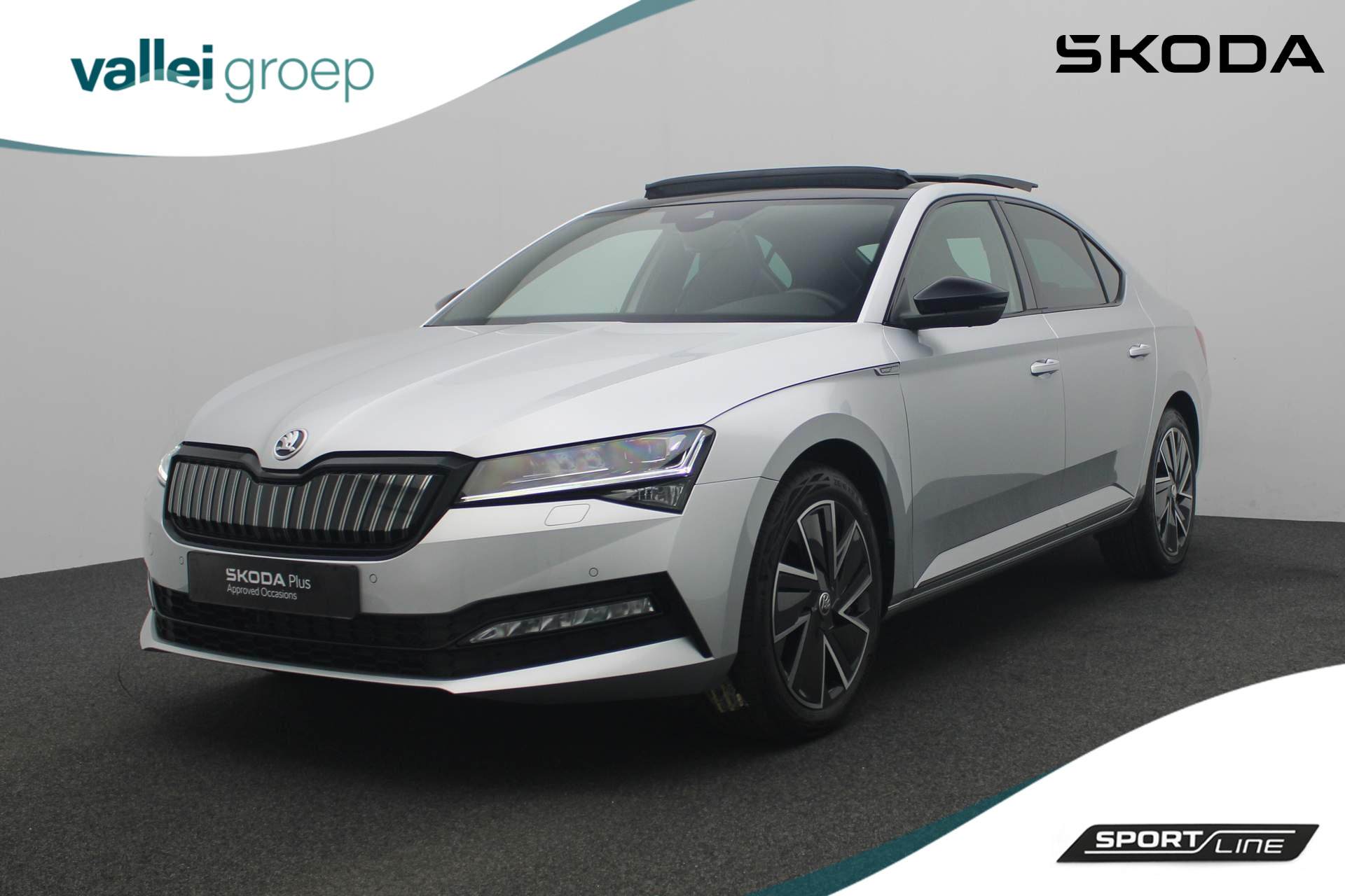 Škoda Superb 1.4 TSI 218PK DSG iV PHEV Sportline Business | Pano | Matrix LED | Elektr. voorstoelen met geheugen | 360 camera | Navi | Keyless | ACC | 18 inch