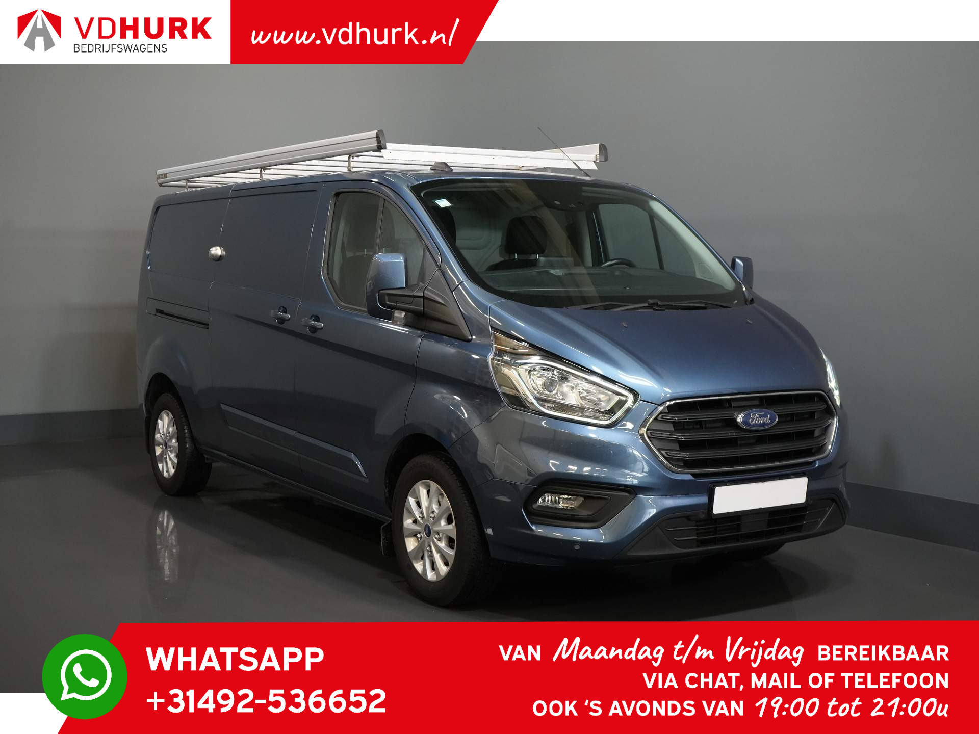 Ford Transit Custom 320 2.0 TDCI 170 pk L2 Limited 2.8t Trekverm./ Stoelverw./ Omvormer/ Carplay/ LMV/ PDC/ Cruise/ Imperiaal