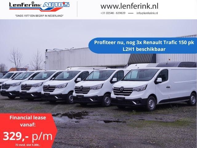 Renault Trafic 2.0 DCi 150 pk L2H1 Nog 3 stuks direct leverbaar Airco, Camera, Apple Carplay, Cruise Control, 3-Zits