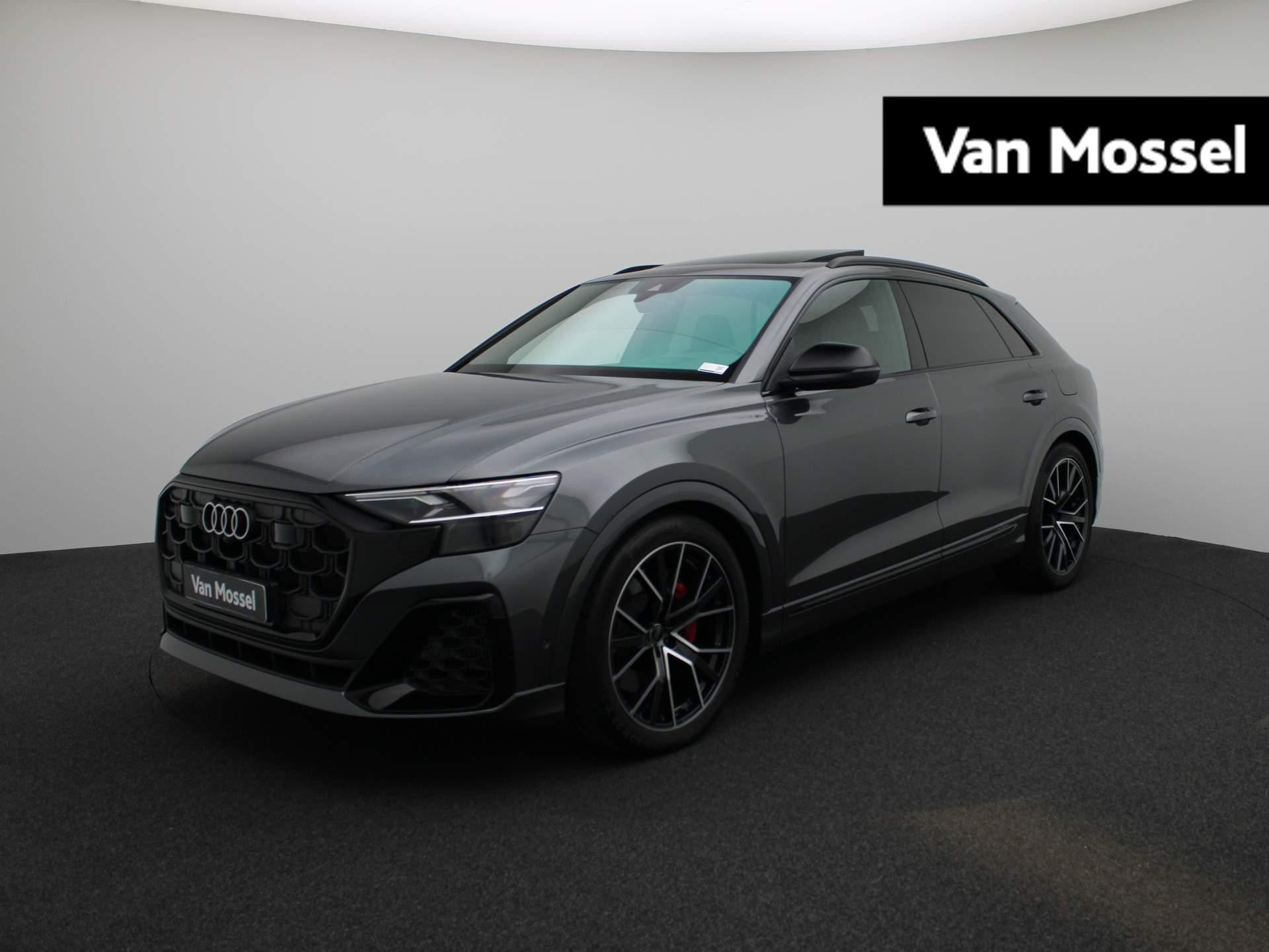 Audi Q8 60 TFSI e quattro Pro Line S Competition 490 PK | S-line | Automaat | Navigatie | 360 Camera | Panoramadak | Luchtvering | Adaptive Cruise Control | Trekhaak | Vierwielbesturing | Stoelverwarming | Virtual Cockpit | Laser LED Matrix | Lichtmetalen velgen | Privacy glass |