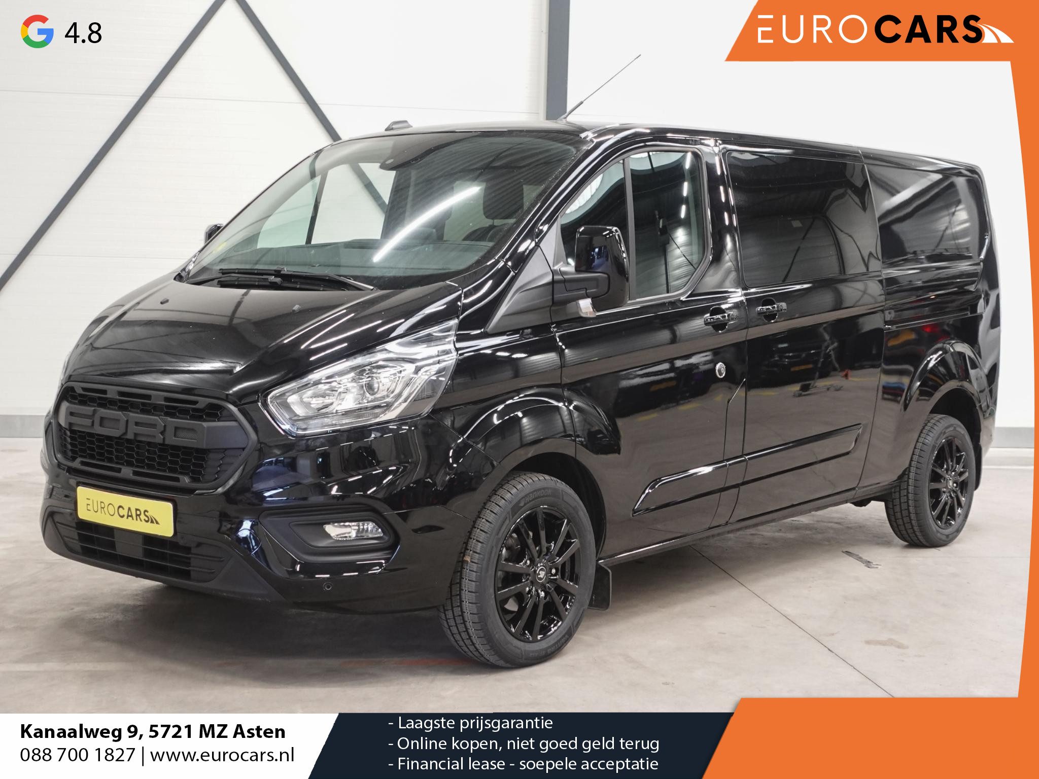 Ford Transit Custom L2H1 Limited Dubbele cabine Automaat Raptor-Edition Navigatie Airco 2x Schuifdeuren Trekhaak Parkeersensoren Carplay DAB