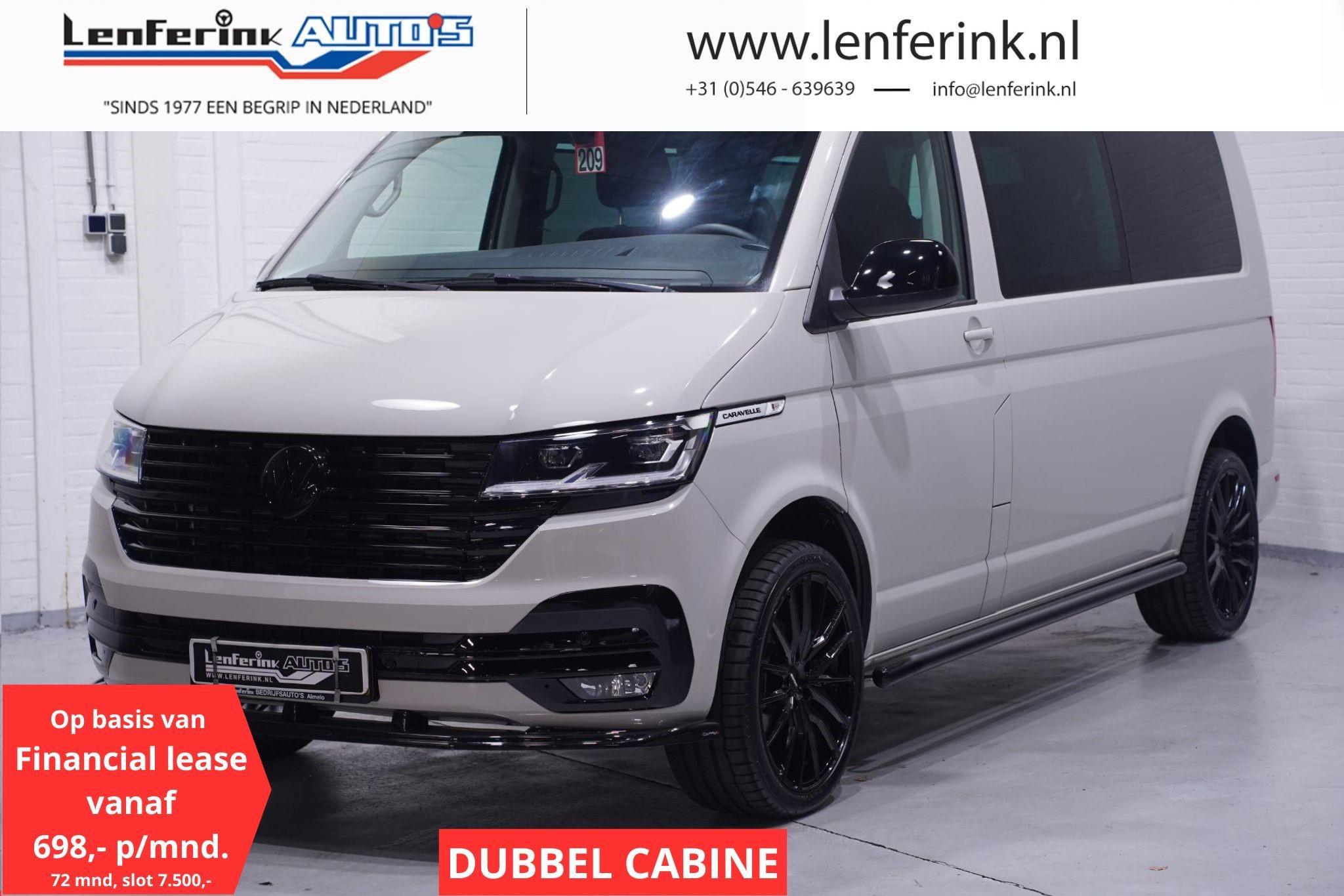 Volkswagen Transporter 2.0 TDI 150 pk Dubbel Cabine va 698,- p/mnd Navi, Adapt. Cruise, LED Koplampen, 20" LMV, Apple Carplay, 5-Zits