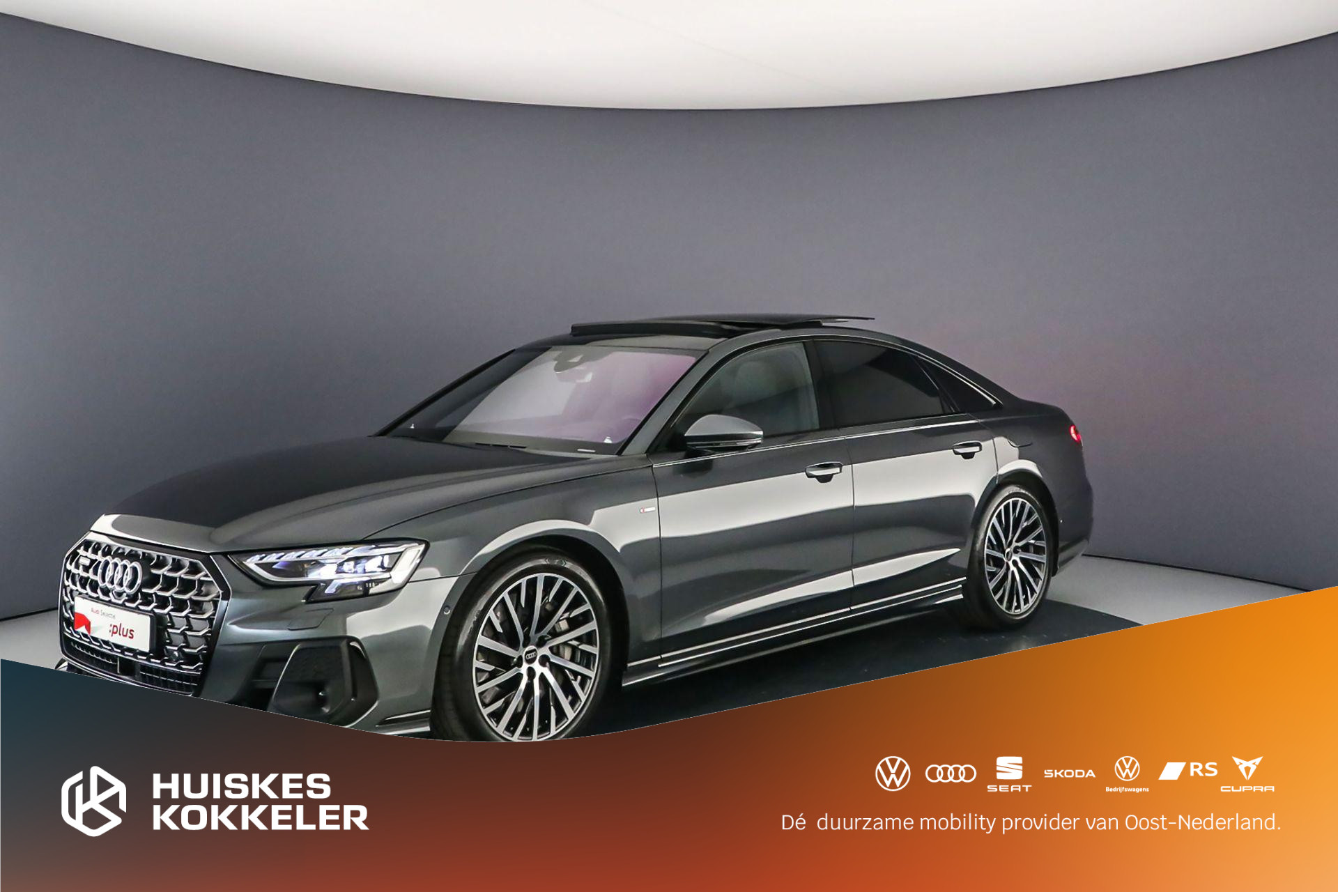 Audi A8 60 TFSI e | Pano | Adv. B&O | Carbon | Head Up | 4-wiel besturing | Ventilatie/Massage | S-Line | Optiek Zwart |