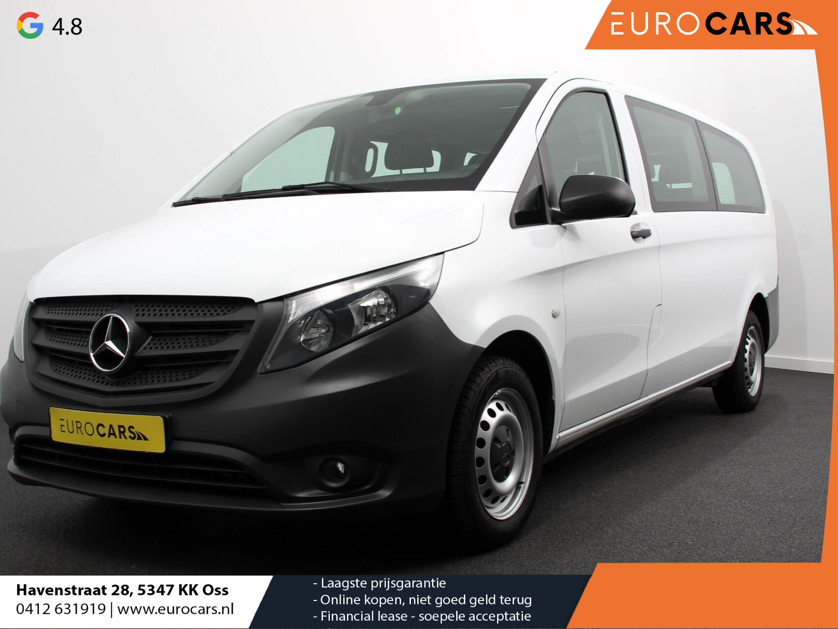 Mercedes-Benz Vito Tourer 114 CDI Automaat Pro Extra Lang incl. BTW en BPM 8 persoons | Navigatie | Airco | Cruise Control |