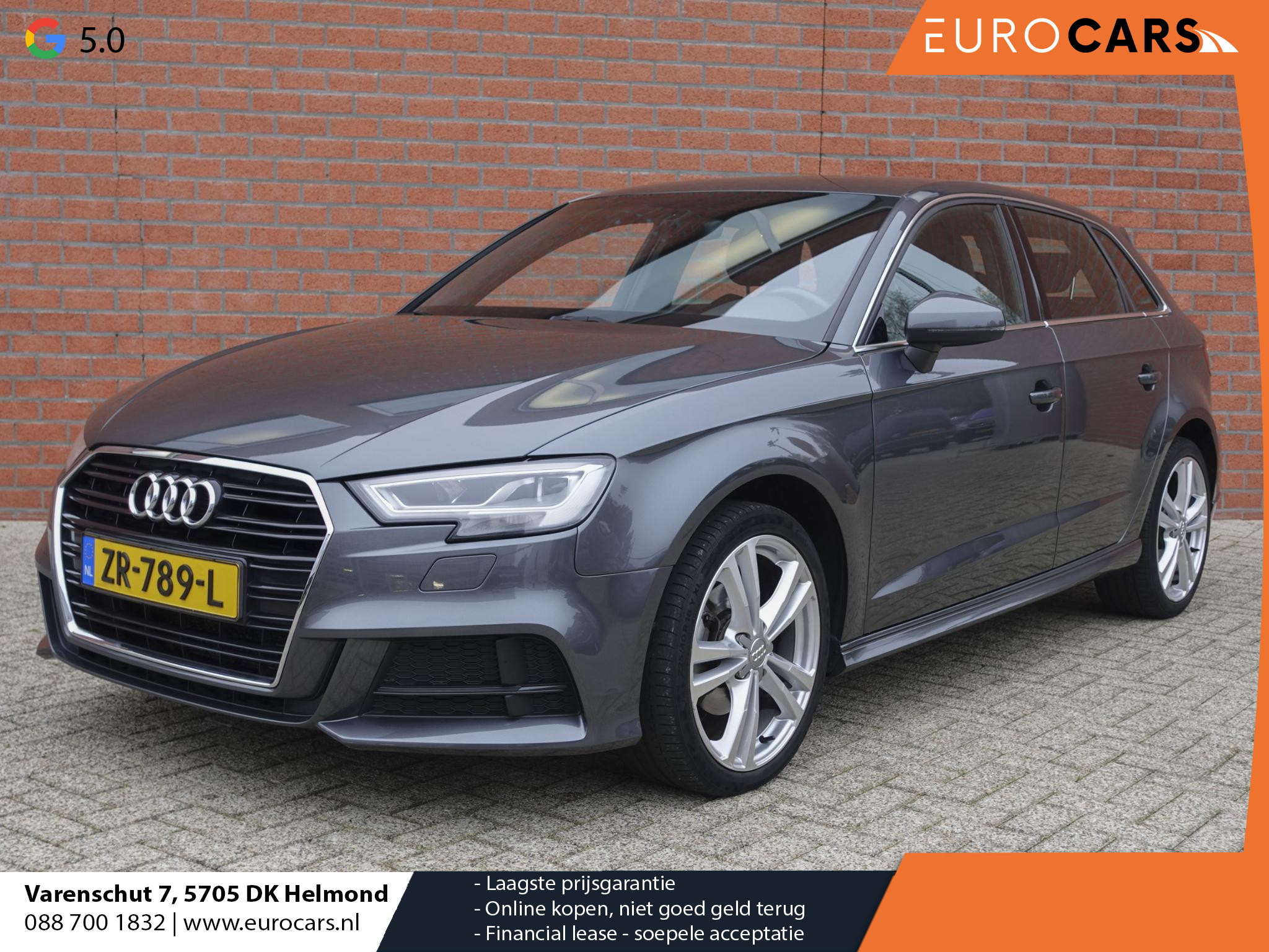 Audi A3 Sportback 1.5 TFSI CNG AUT NAV Sport S-Line Navigatie Parkeersensoren achter Cruise Control  Stoelverwarming 18"Lichtmetalen velgen Ledverlichting Climate Control