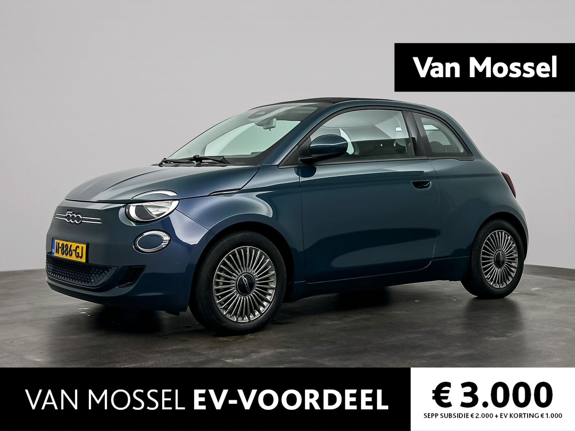 Fiat 500C Icon 42 kWh | NAV | CarPlay | ECC | PDC | LMV | €2000,- SUBSIDIE! |