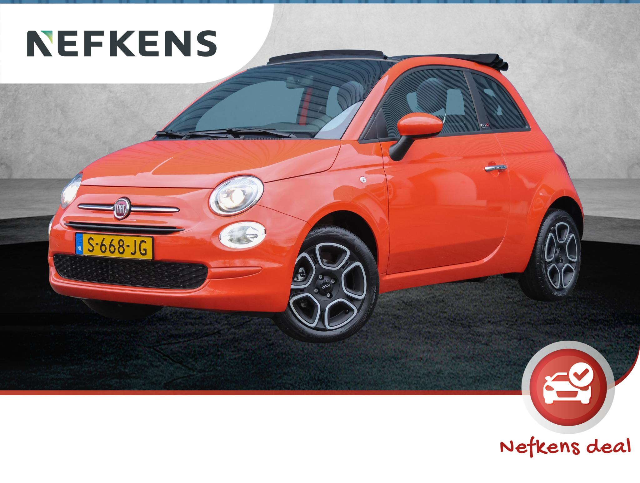 Fiat 500 Cabrio 1.0 Hybrid Club 70PK | Navigatie via Apple Carplay/Android Auto | Parkeersensoren Achter | Airco | CruiseControl | Start/Stop Systeem | Bluetooth |