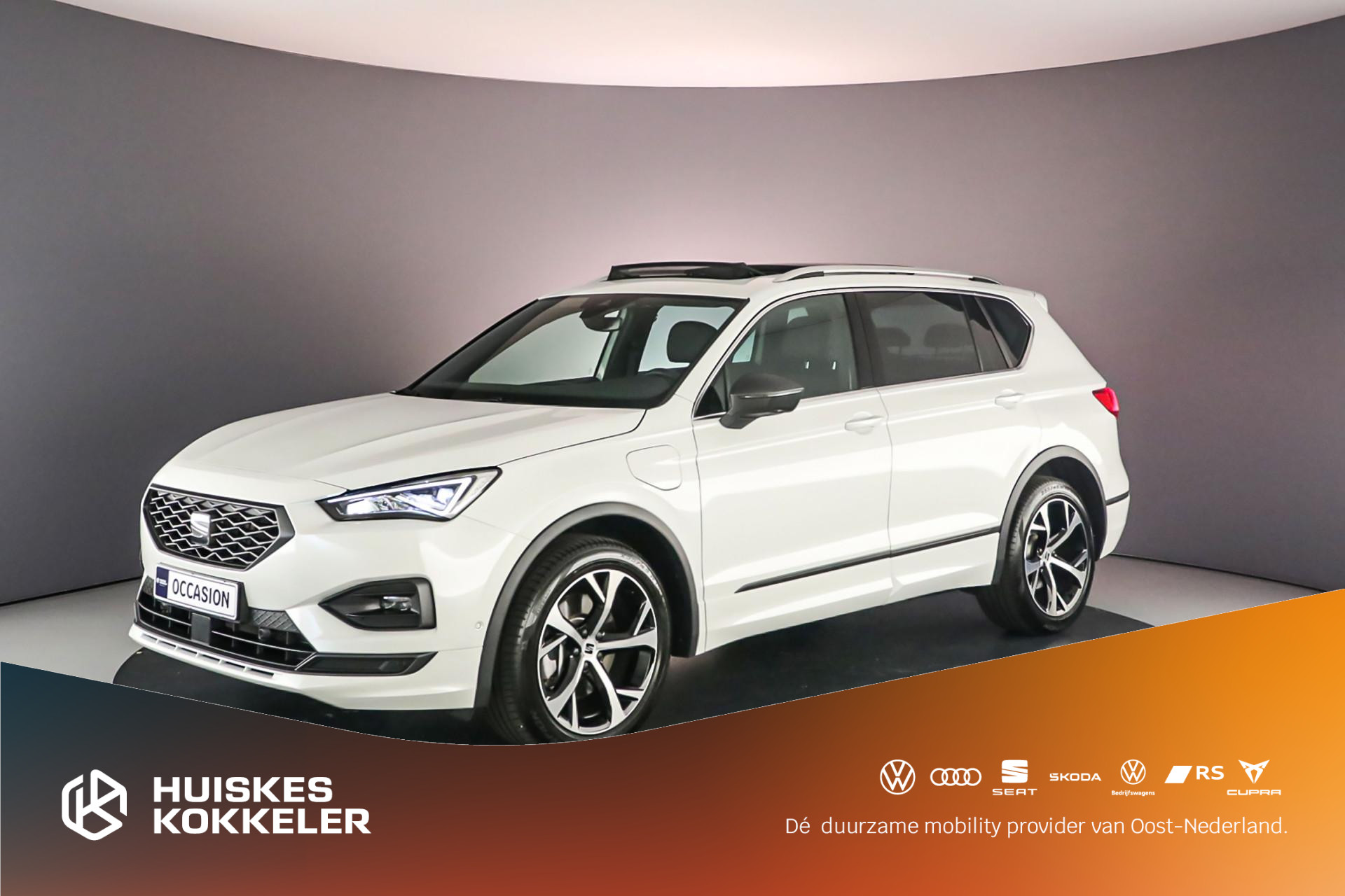 SEAT Tarraco FR Business 1.4 TSI e-Hybrid 245pk DSG Automaat Panoramadak, Elektrische achterklep, Achteruitrijcamera, Navigatie, Adaptive cruise control, Stuurwiel verwarmd, LED verlichting, Stoelverwarming, Parkeer assistent